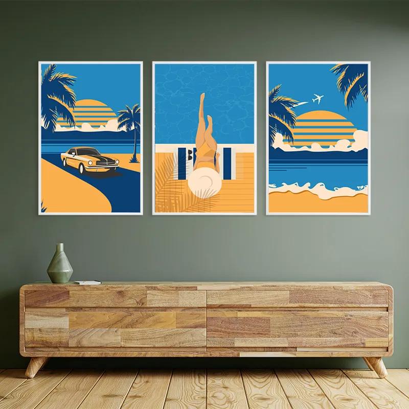 Obraz Multicanvas Summer Retro Set mockup 2