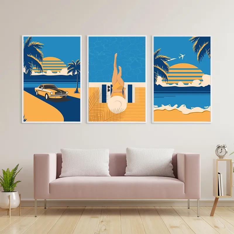 Obraz Multicanvas Summer Retro Set mockup 3