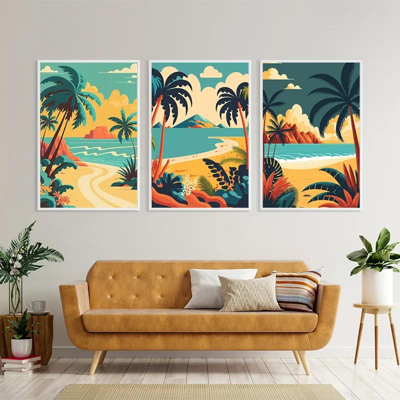Obraz Multicanvas Beach Palm mockup 4