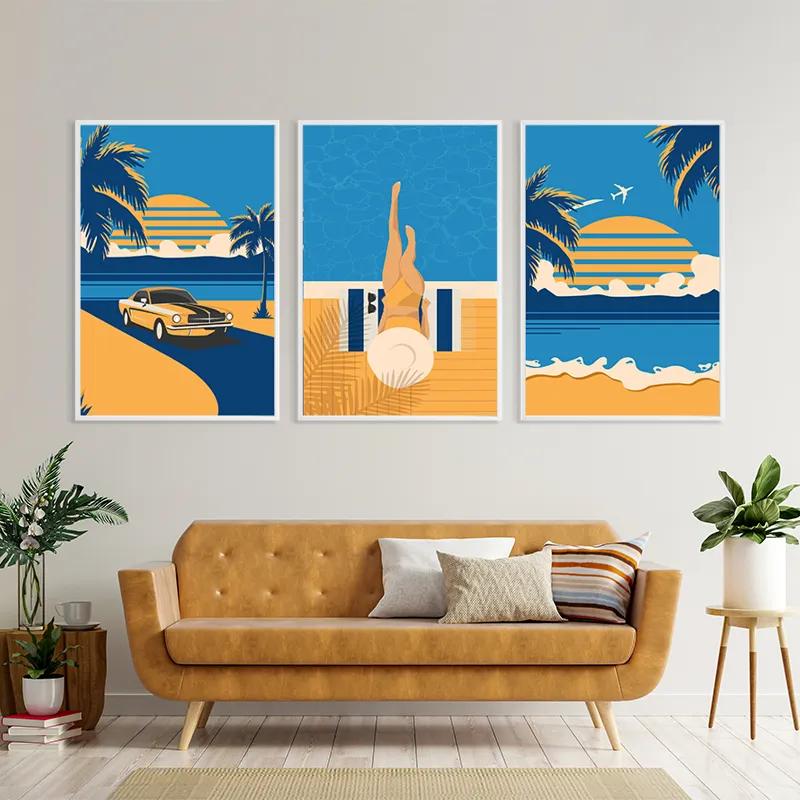 Obraz Multicanvas Summer Retro Set mockup 4