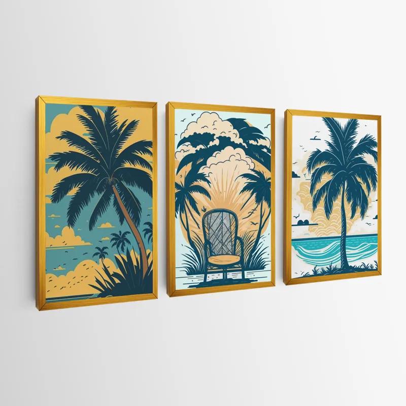 Obraz Multicanvas Palm Tree Set mockup 0