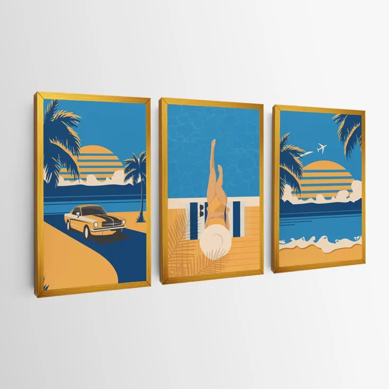 Obraz Multicanvas Summer Retro Set mockup 0