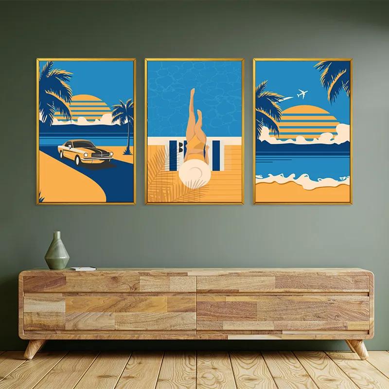 Obraz Multicanvas Summer Retro Set mockup 2