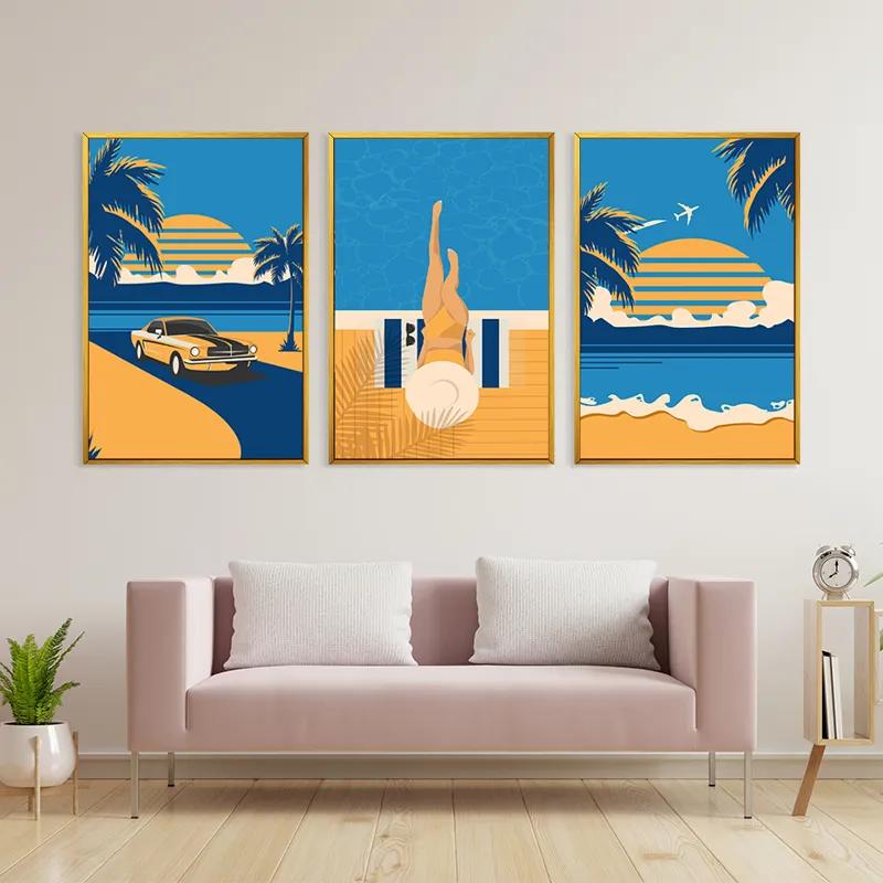 Obraz Multicanvas Summer Retro Set mockup 3