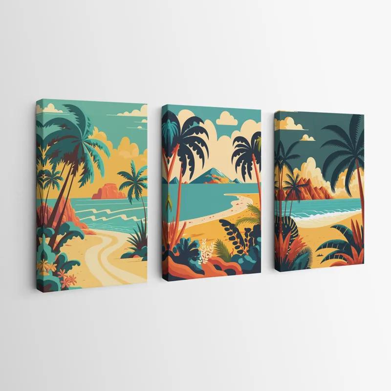 Obraz Multicanvas Beach Palm mockup 0