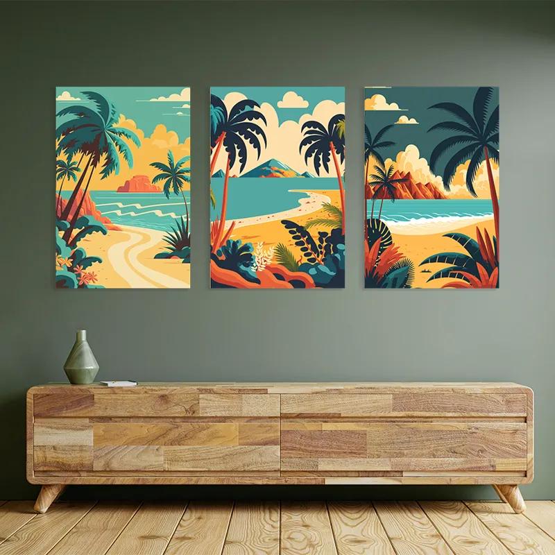 Obraz Multicanvas Beach Palm mockup 2