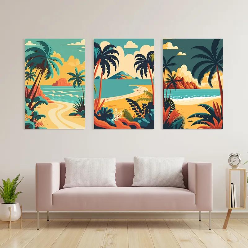 Obraz Multicanvas Beach Palm mockup 3