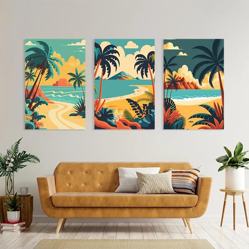 Obraz Multicanvas Beach Palm mockup 4