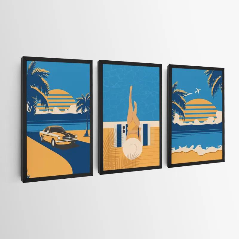 Obraz Multicanvas Summer Retro Set mockup 0