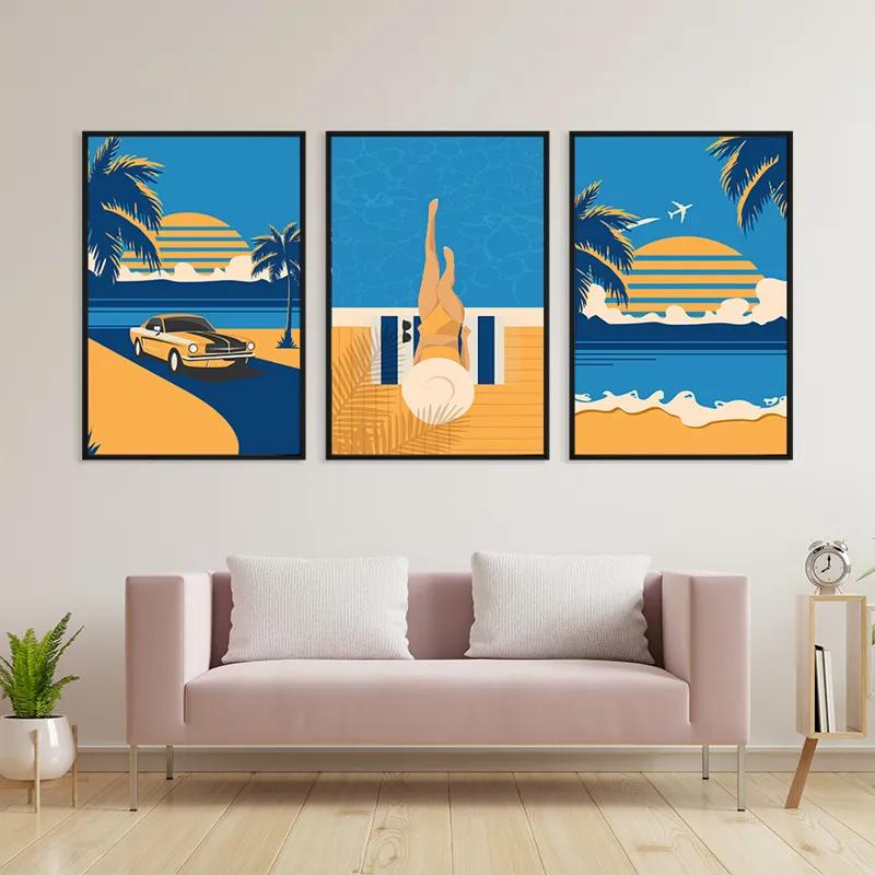 Obraz Multicanvas Summer Retro Set mockup 3