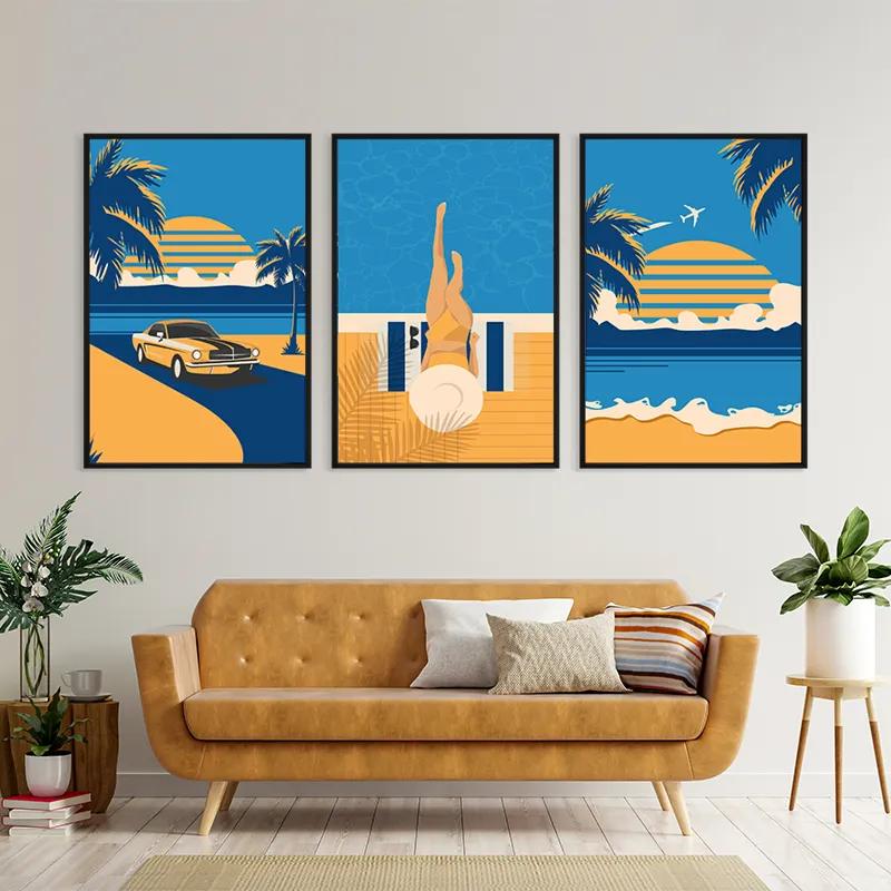 Obraz Multicanvas Summer Retro Set mockup 4