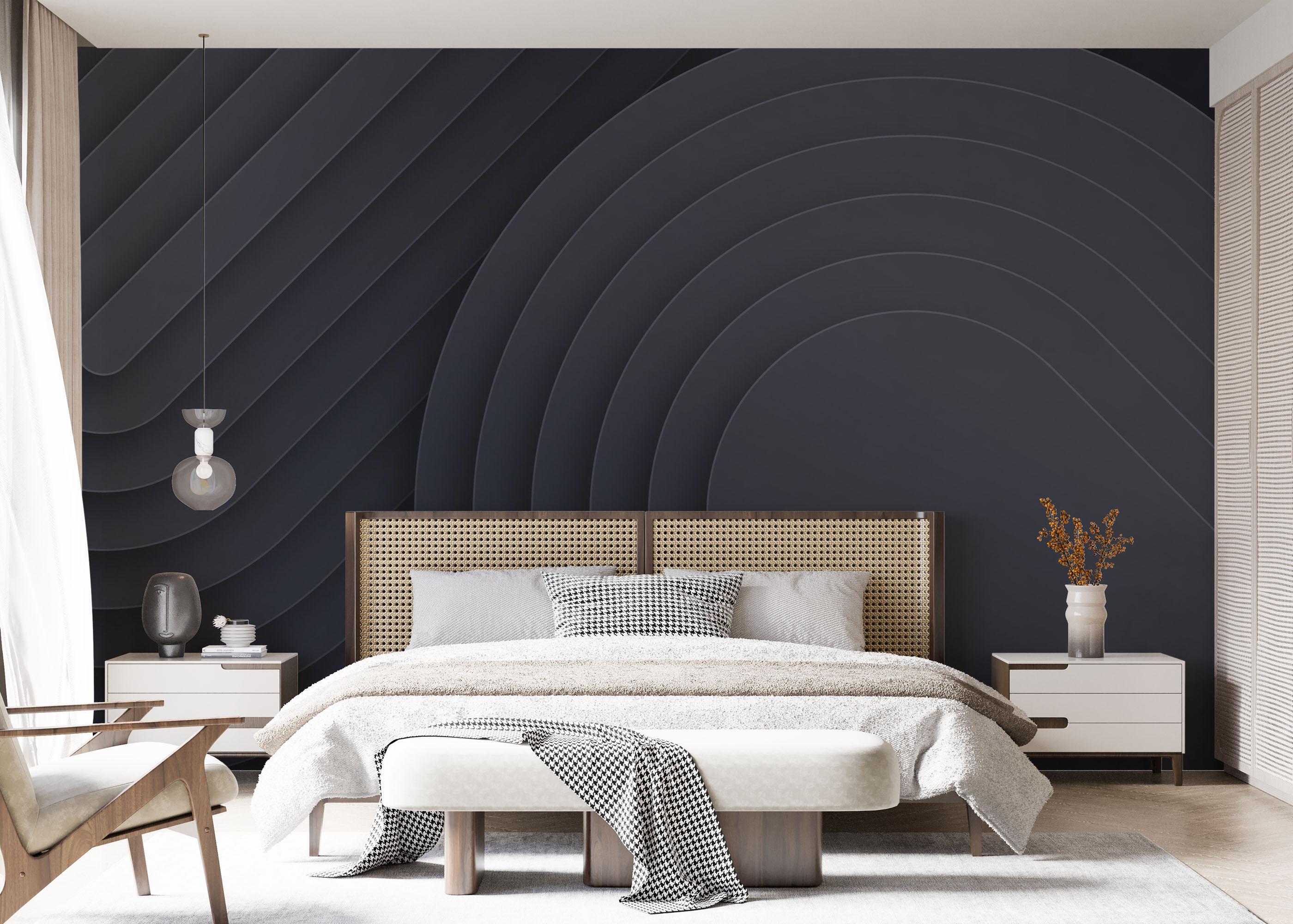 Fototapeta Black Curved Shapes mockup 7