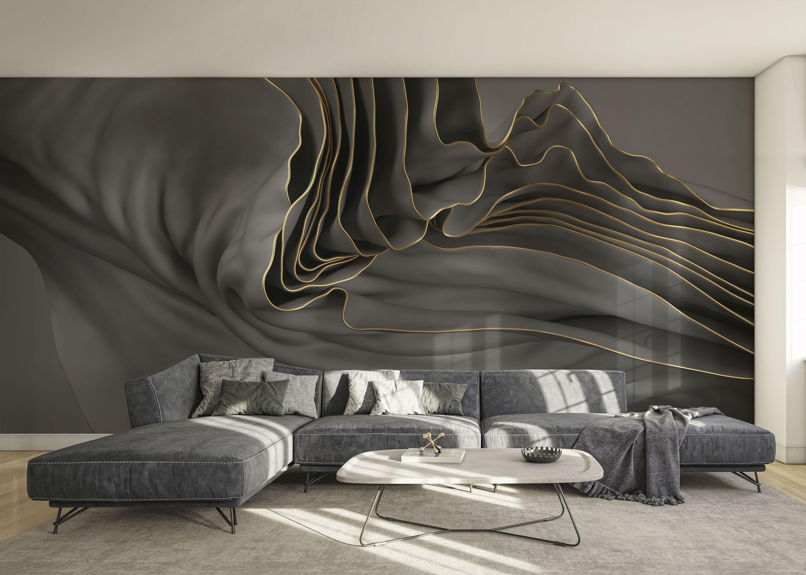 Fototapeta 3d Wavy Material mockup 0