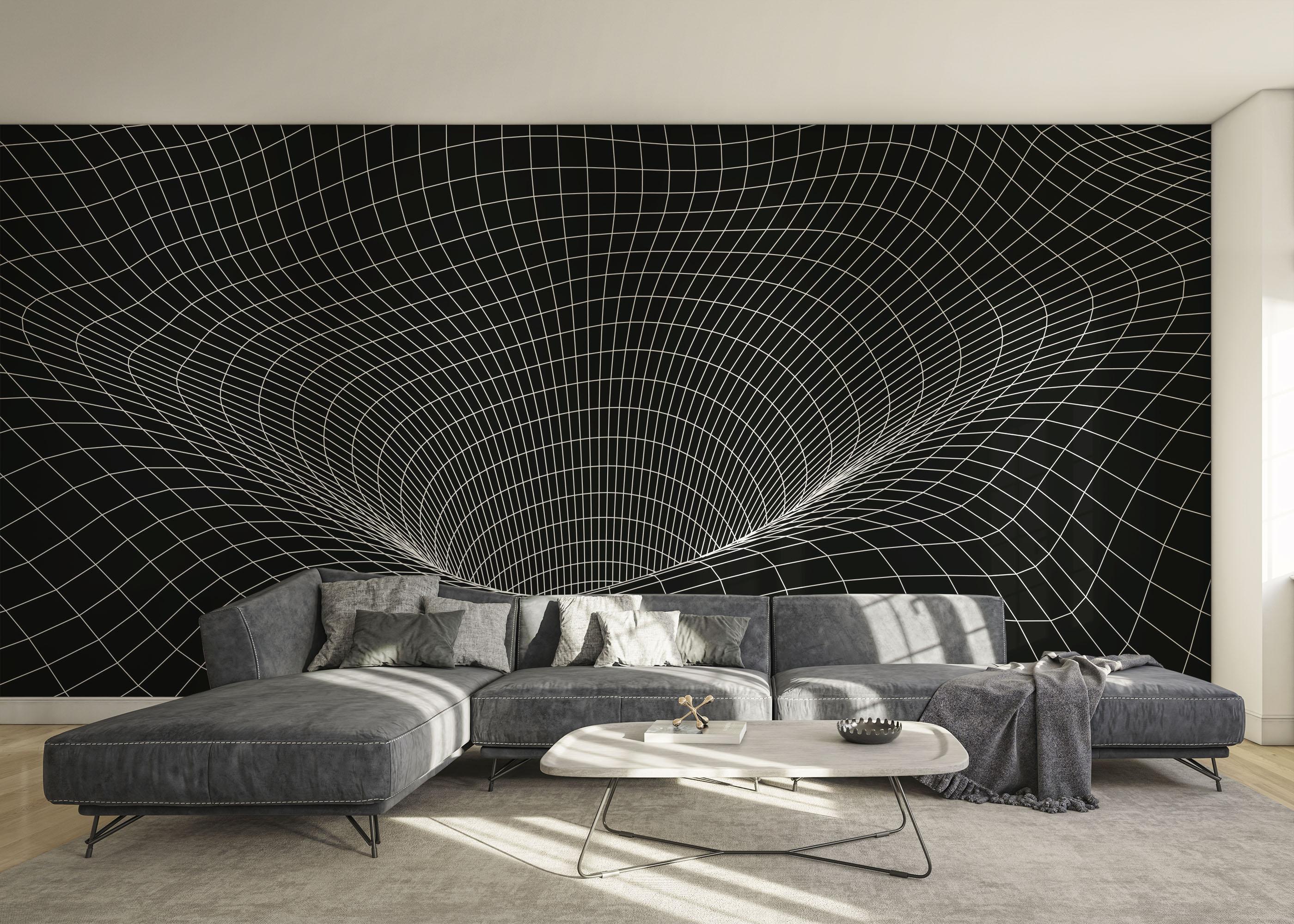 Fototapeta Black 3d Hole Line mockup 0