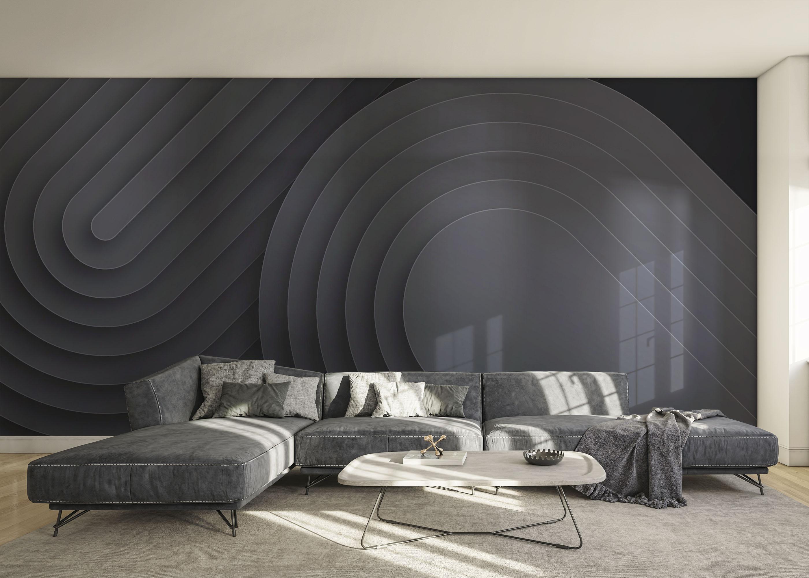 Fototapeta Black Curved Shapes mockup 0