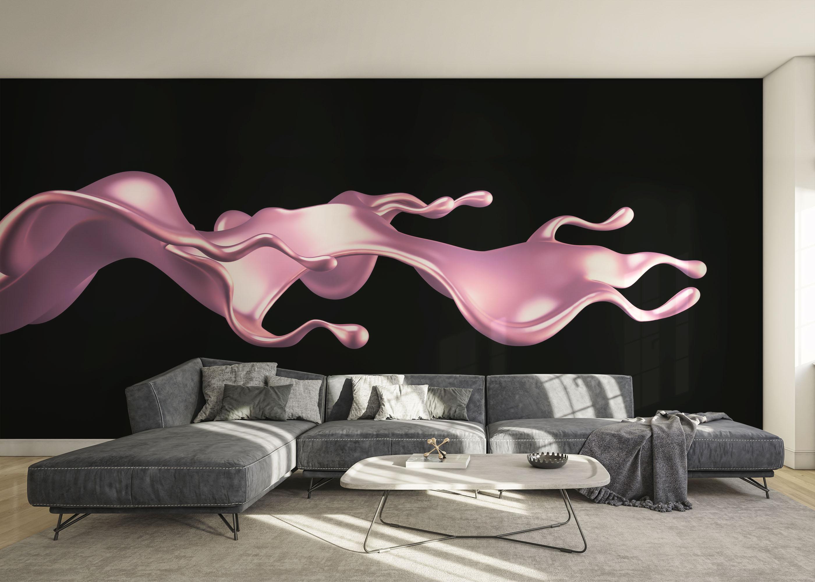 Fototapeta Cool Pink Floating Liquid mockup 0