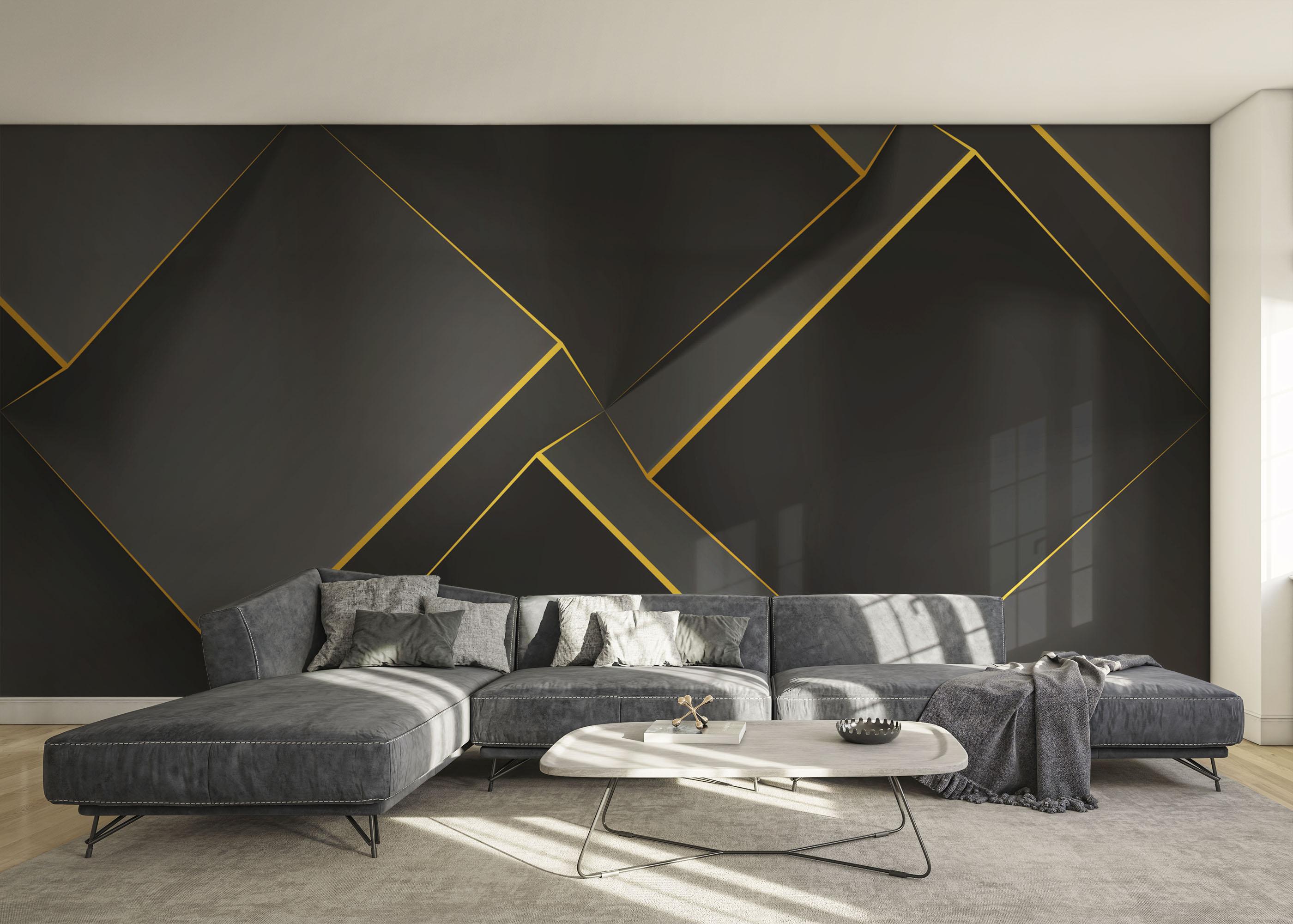 Fototapeta Volumetric Yellow Cubes mockup 0