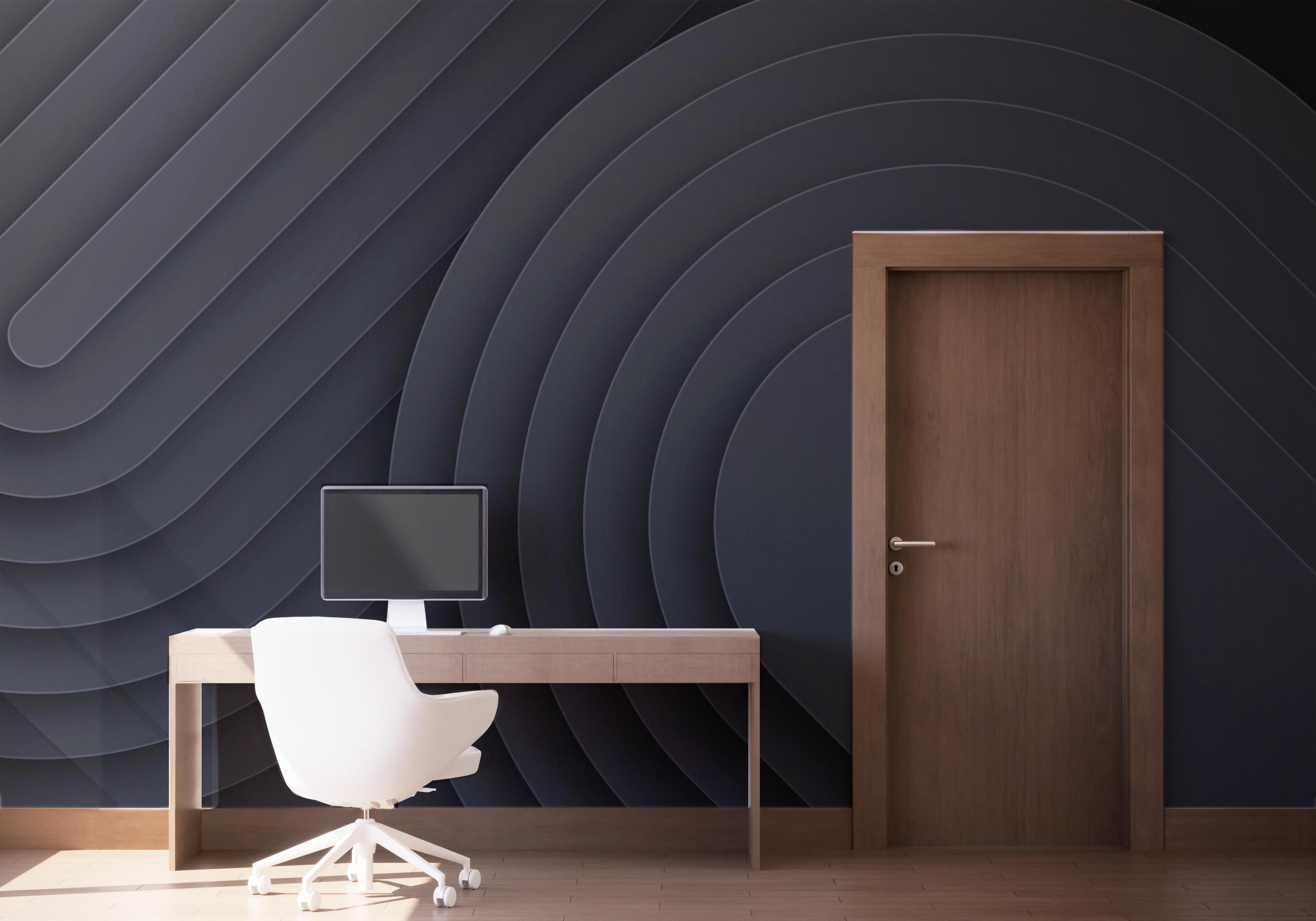 Fototapeta Black Curved Shapes mockup 1