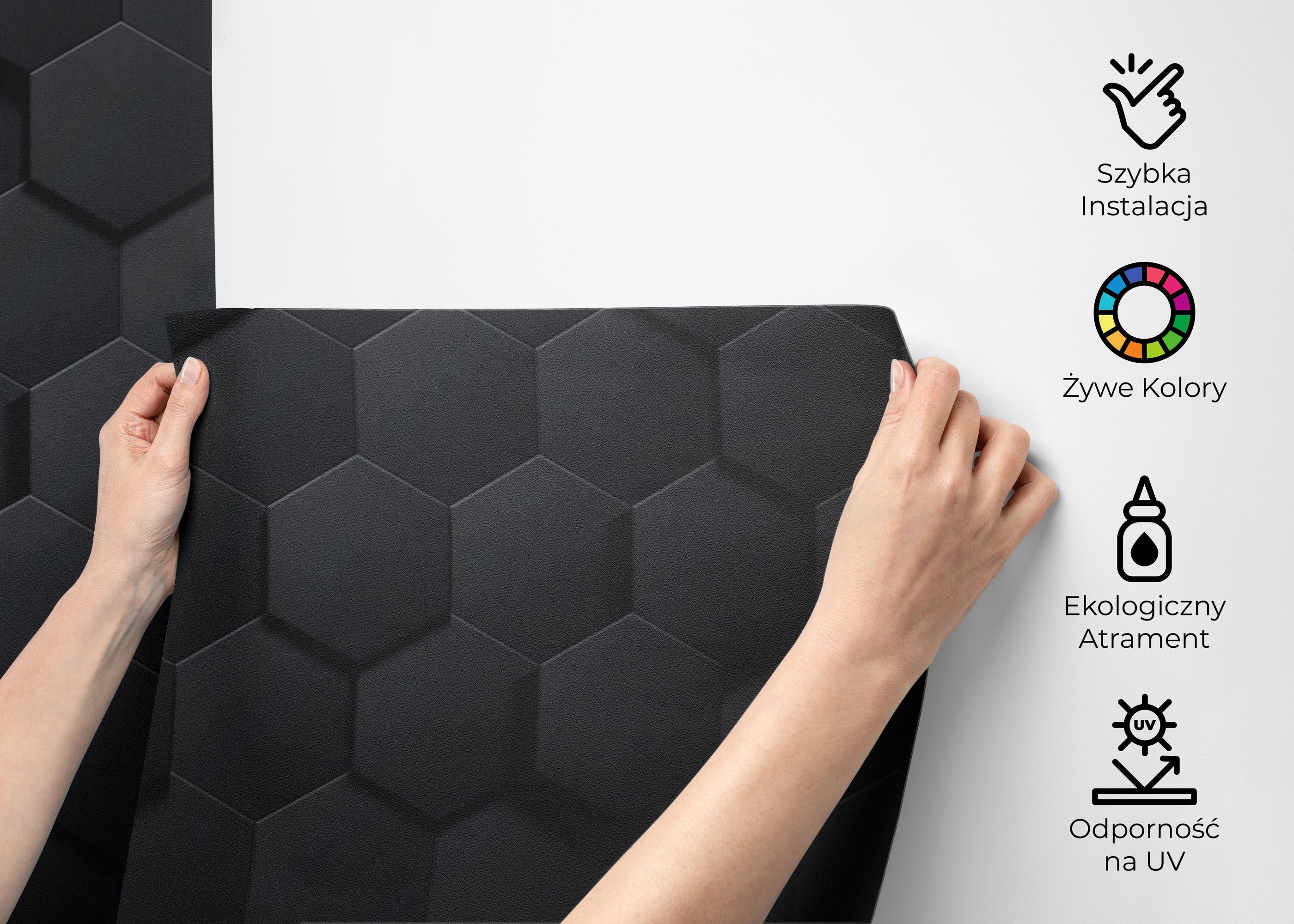 Fototapeta Hexagon 3d Black Art mockup 2