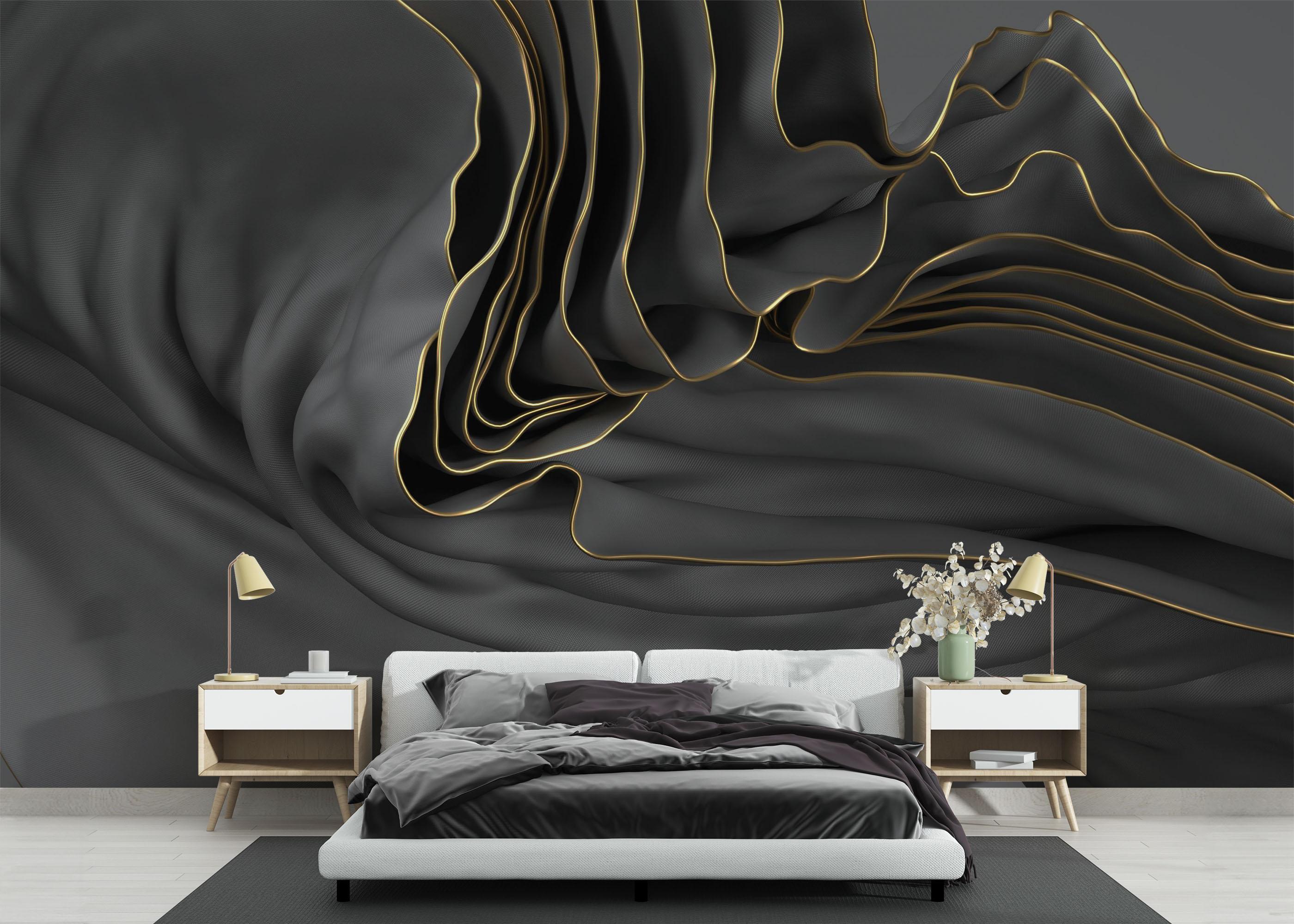 Fototapeta 3d Wavy Material mockup 3