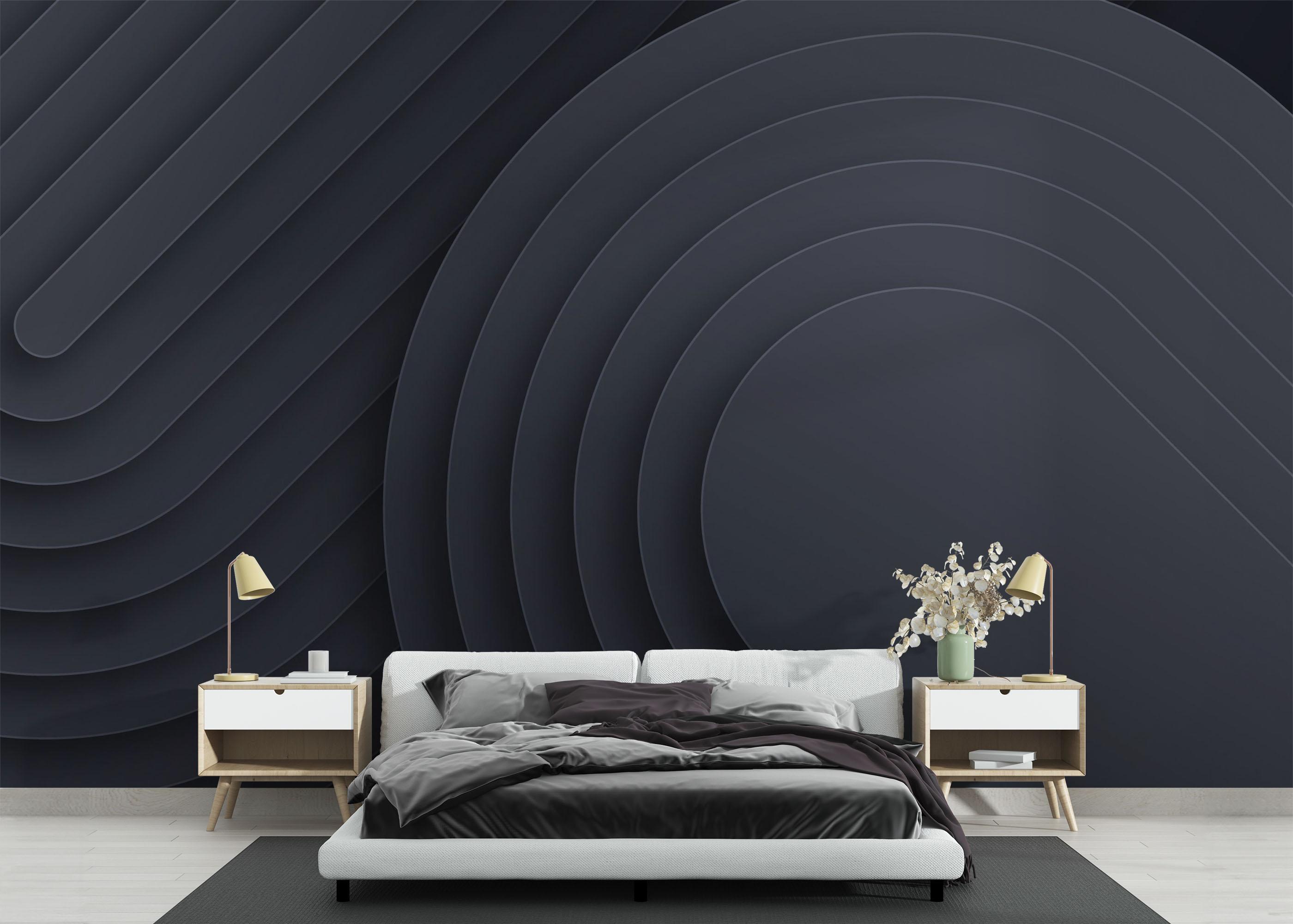 Fototapeta Black Curved Shapes mockup 3