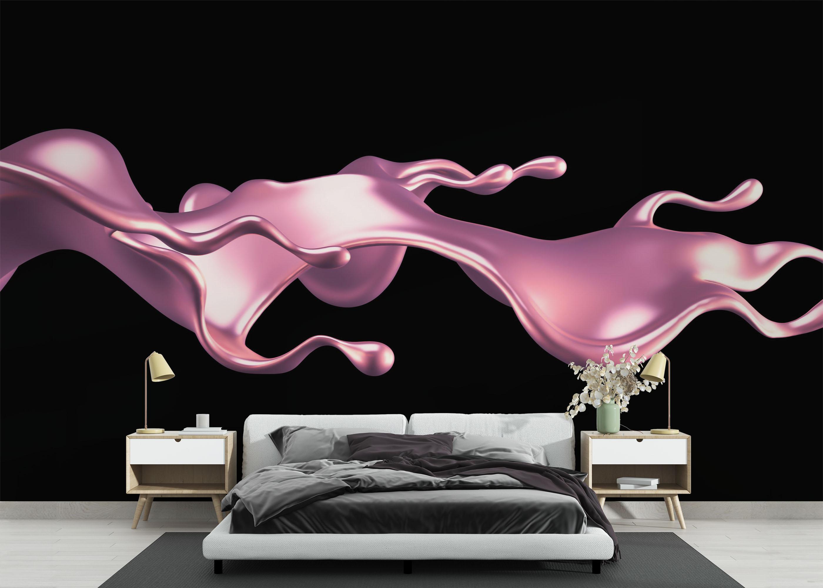 Fototapeta Cool Pink Floating Liquid mockup 3