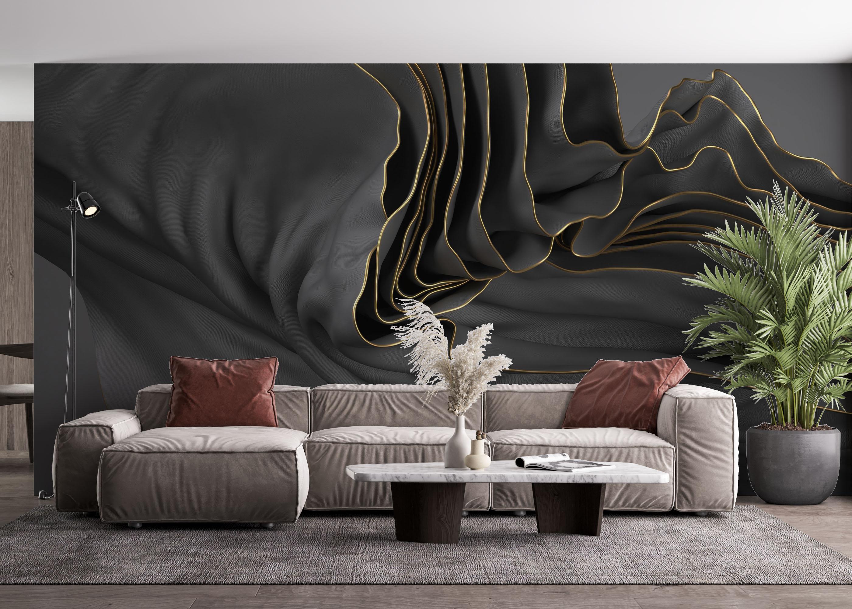 Fototapeta 3d Wavy Material mockup 4