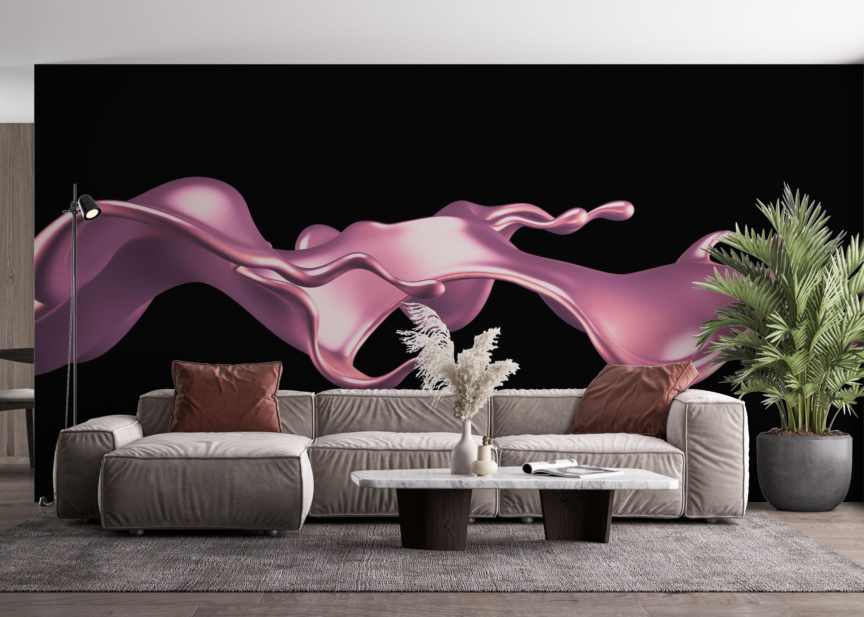 Fototapeta Cool Pink Floating Liquid mockup 4
