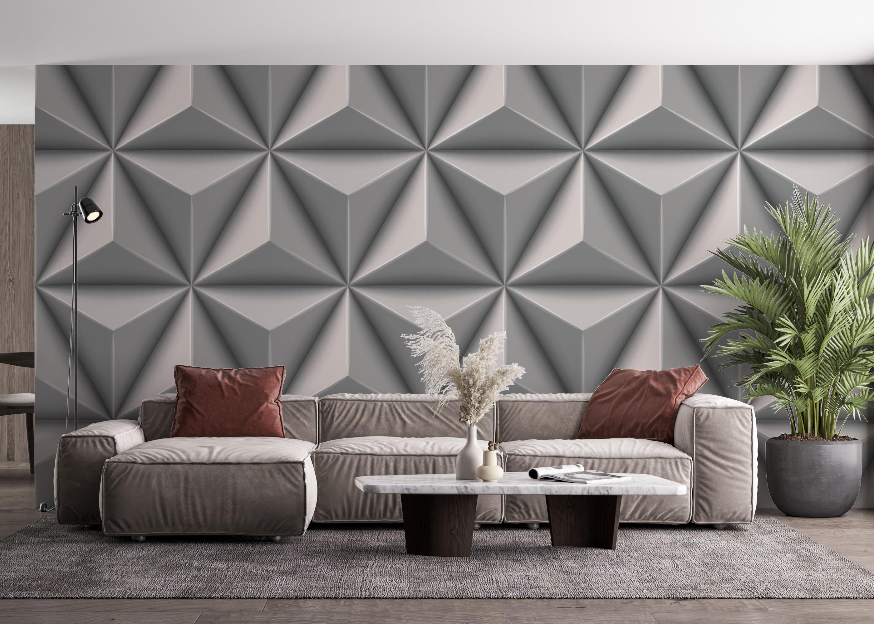 Fototapeta Grey 3d Triangle mockup 4