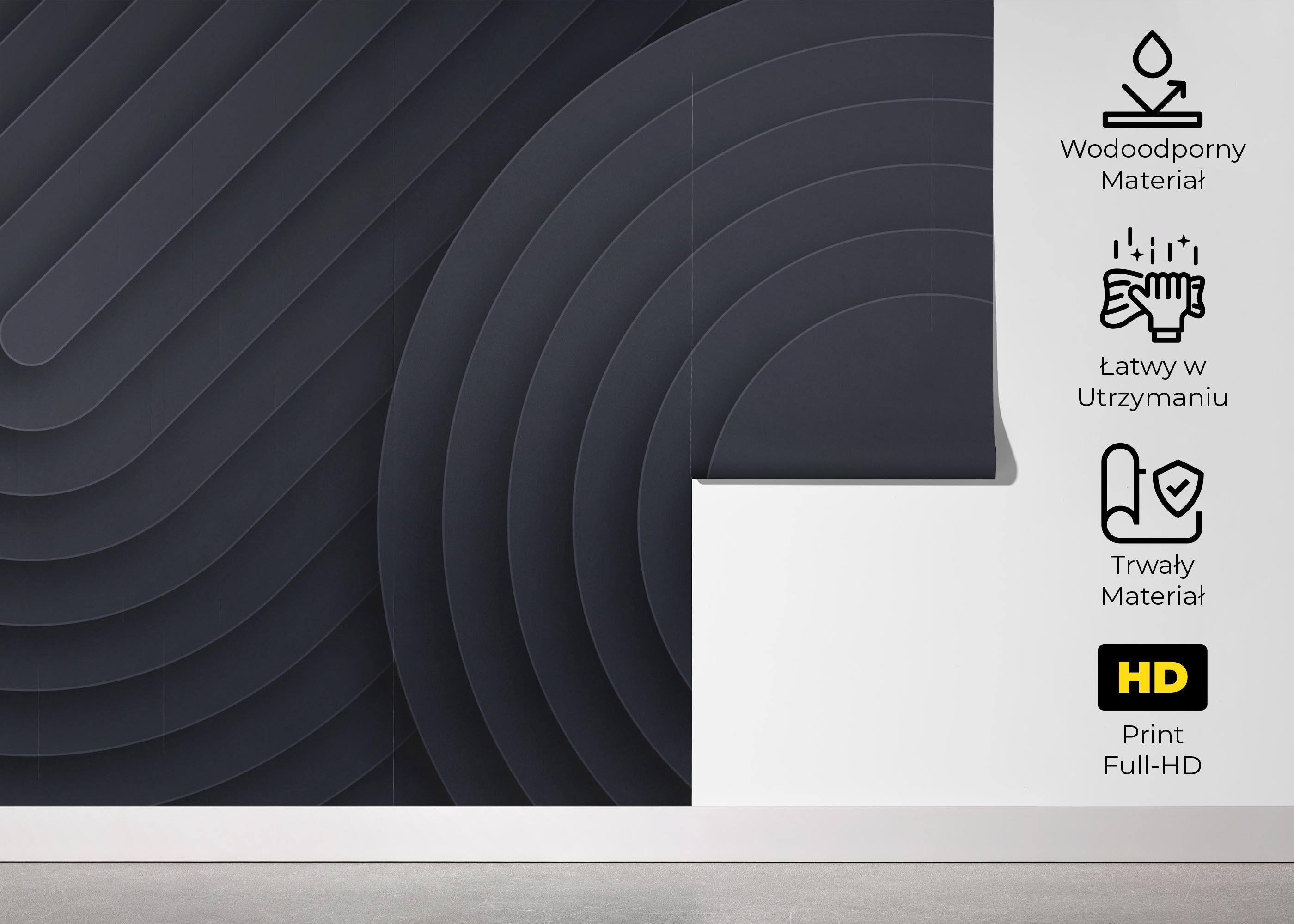 Fototapeta Black Curved Shapes mockup 5
