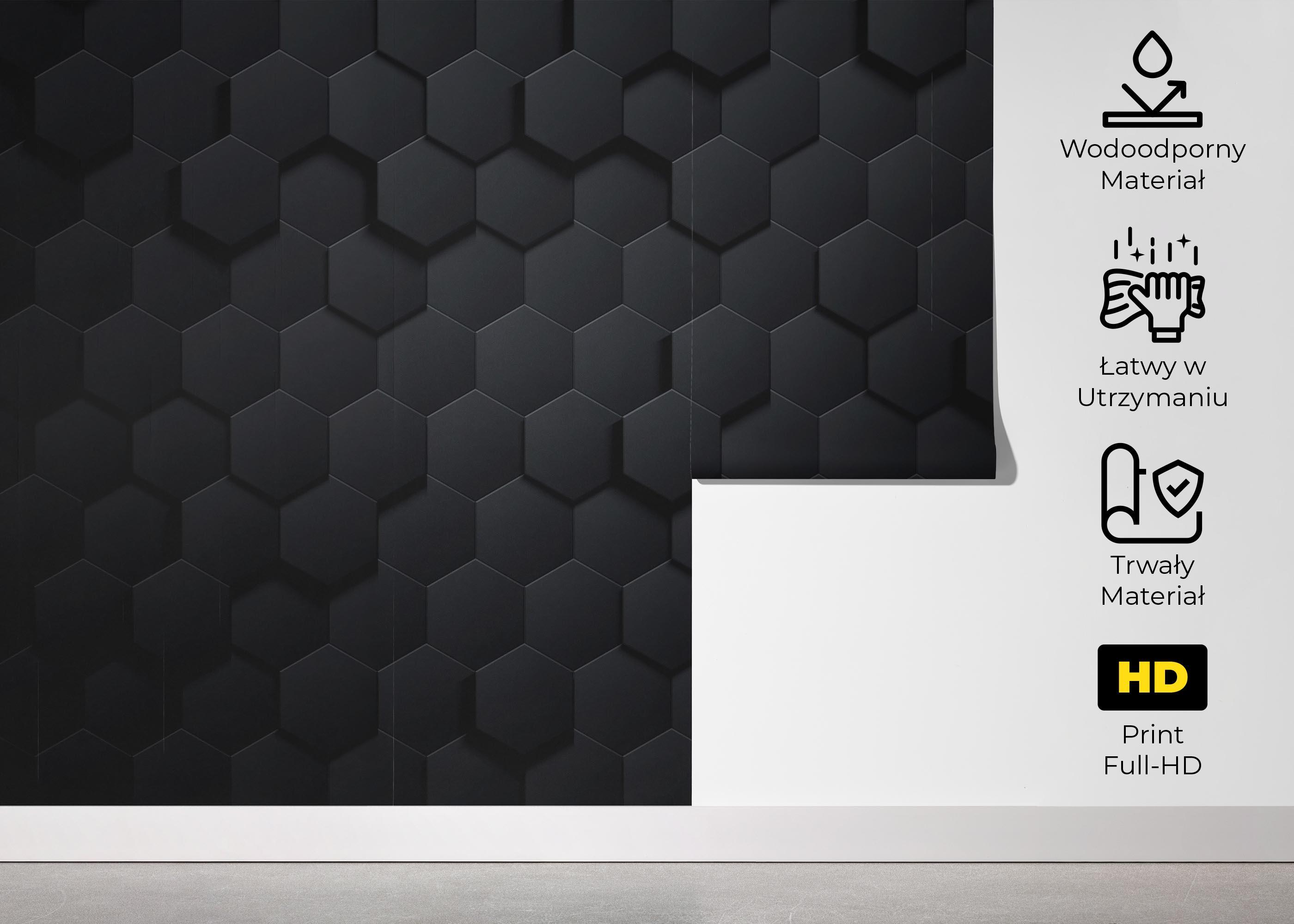 Fototapeta Hexagon 3d Black Art mockup 5