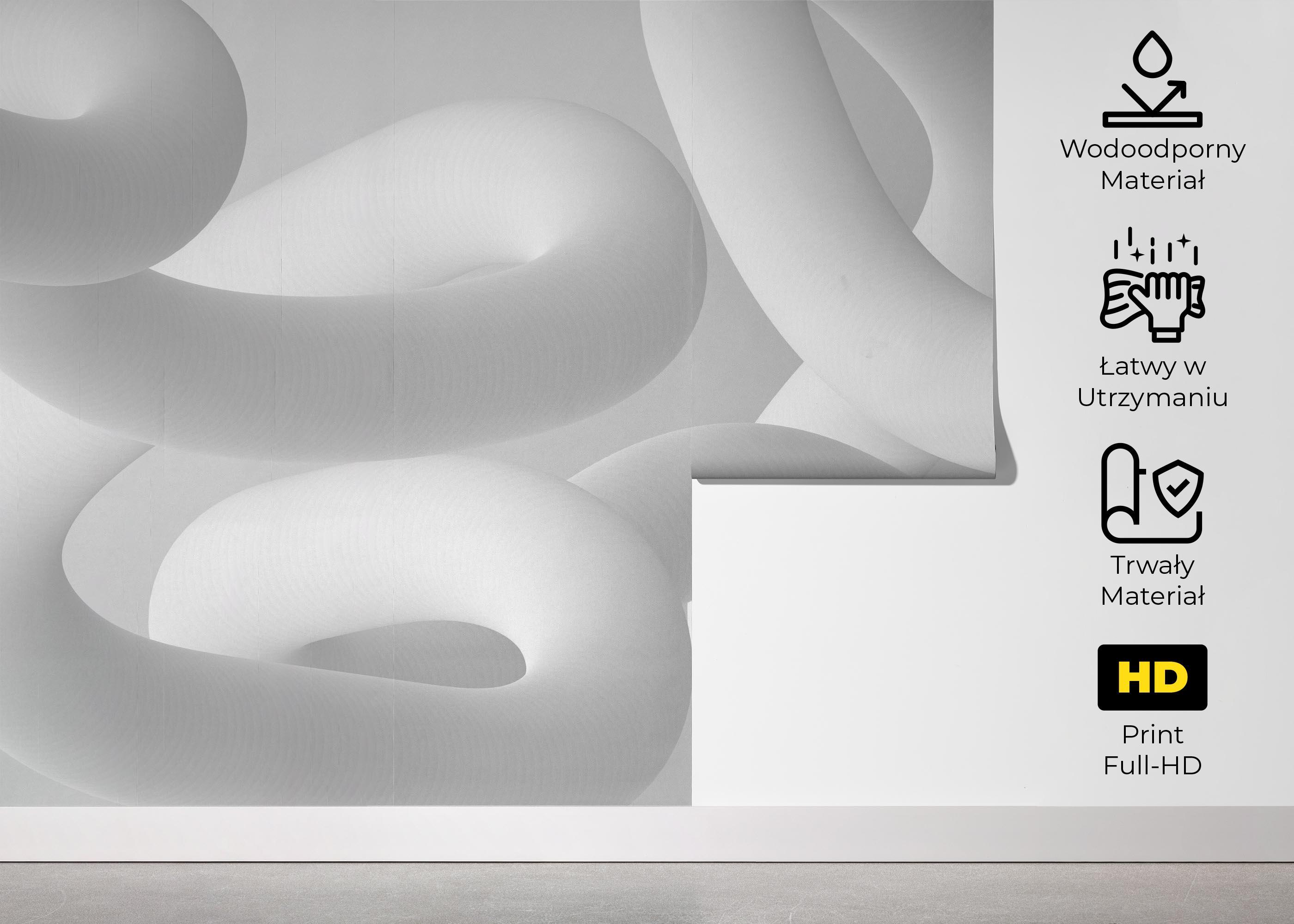 Fototapeta White Grey 3d Line mockup 5