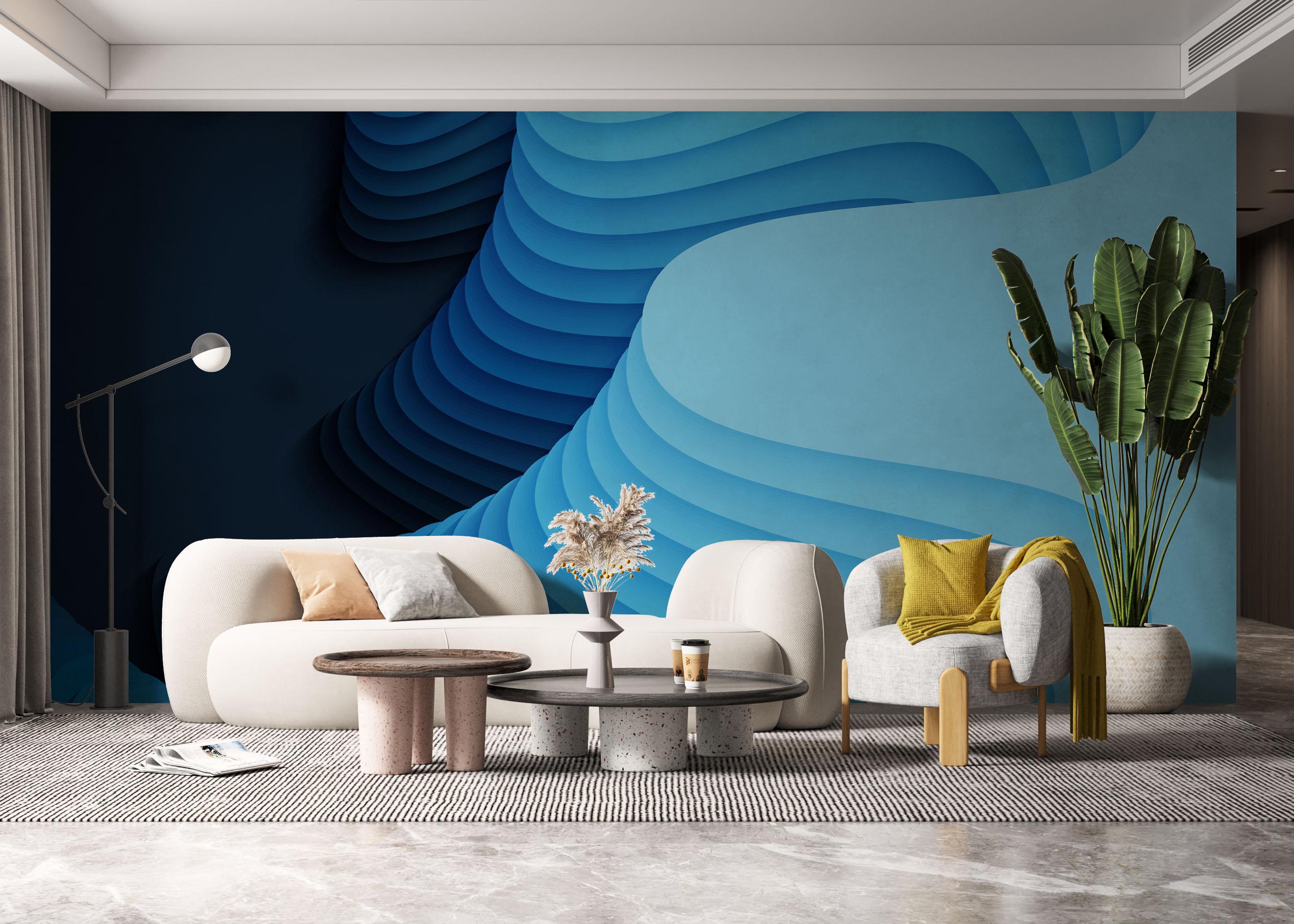 Fototapeta Blue Shades Paper mockup 6