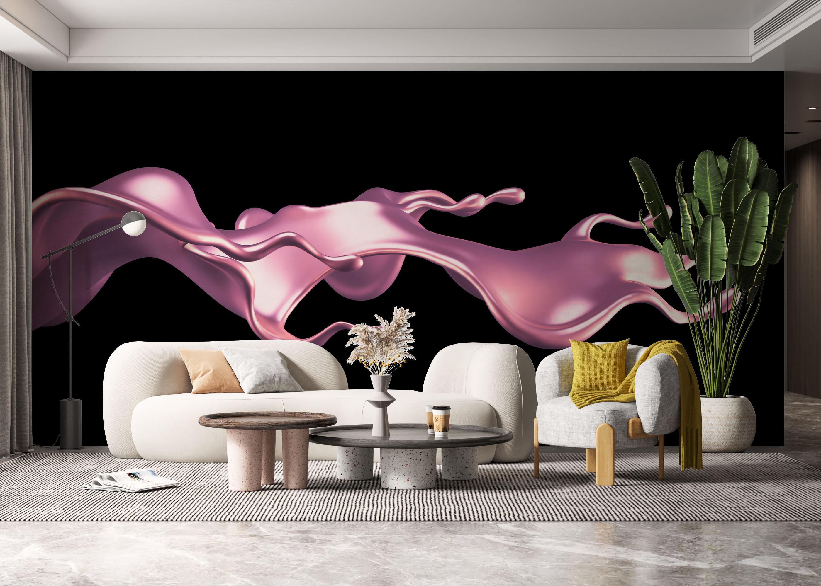 Fototapeta Cool Pink Floating Liquid mockup 6