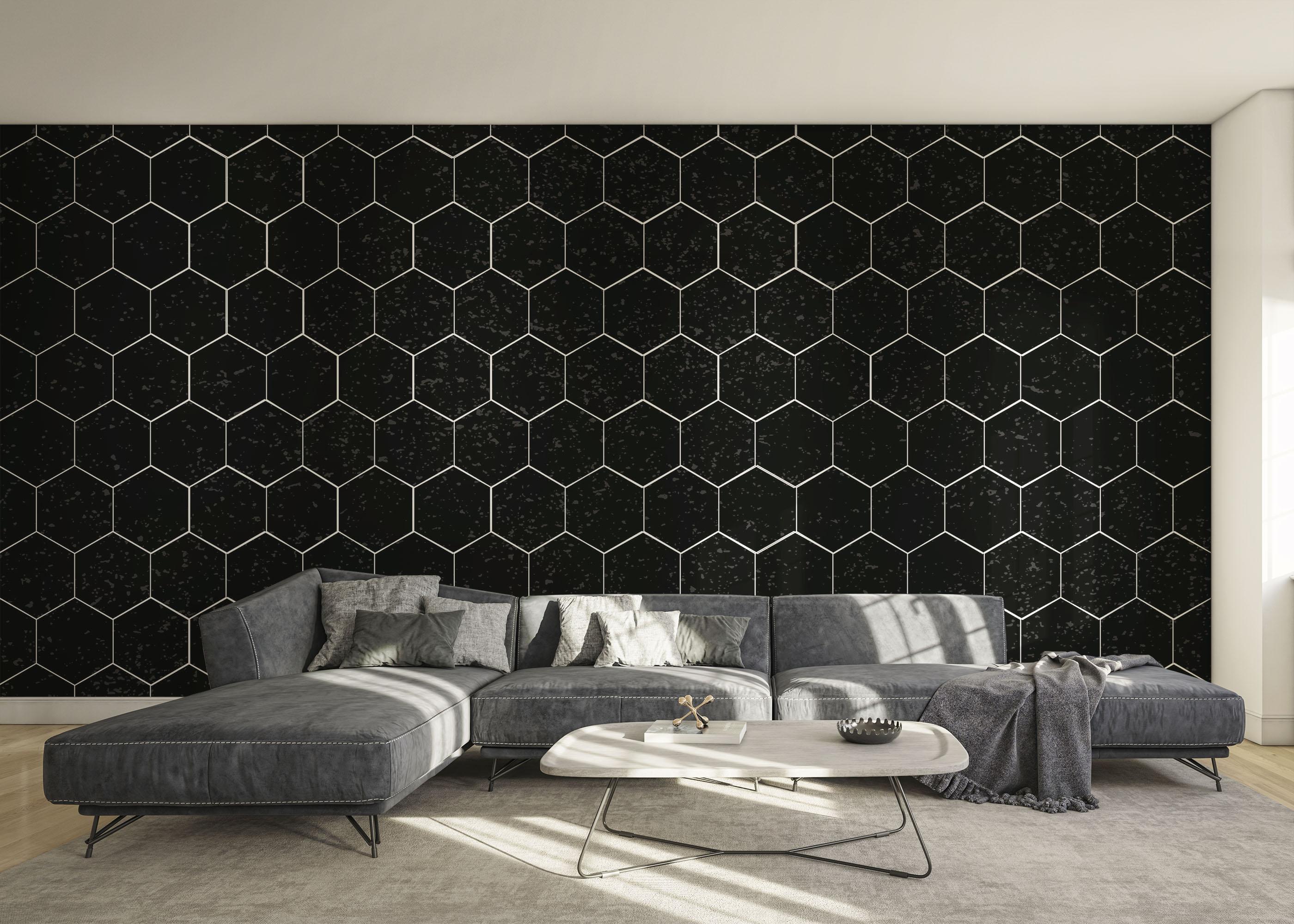 Fototapeta Black Hexagon Art mockup 0