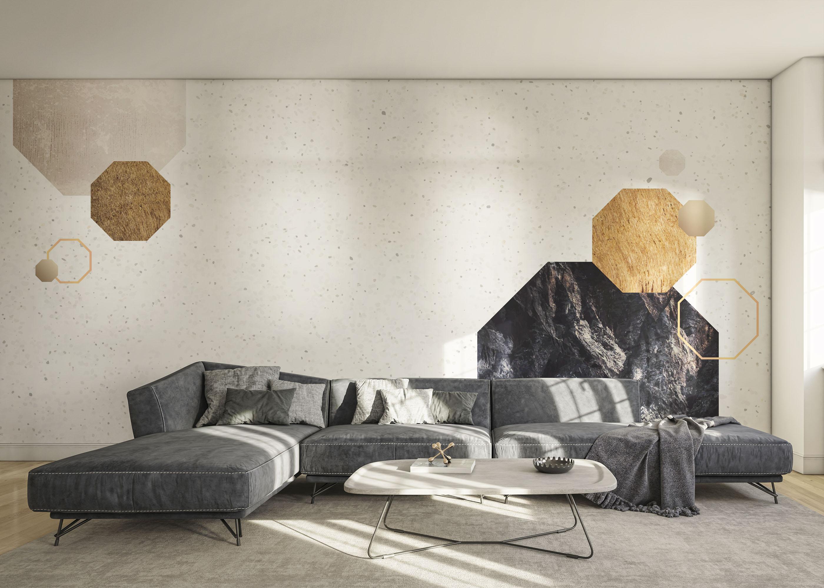 Fototapeta Black Rock Hexagon mockup 0