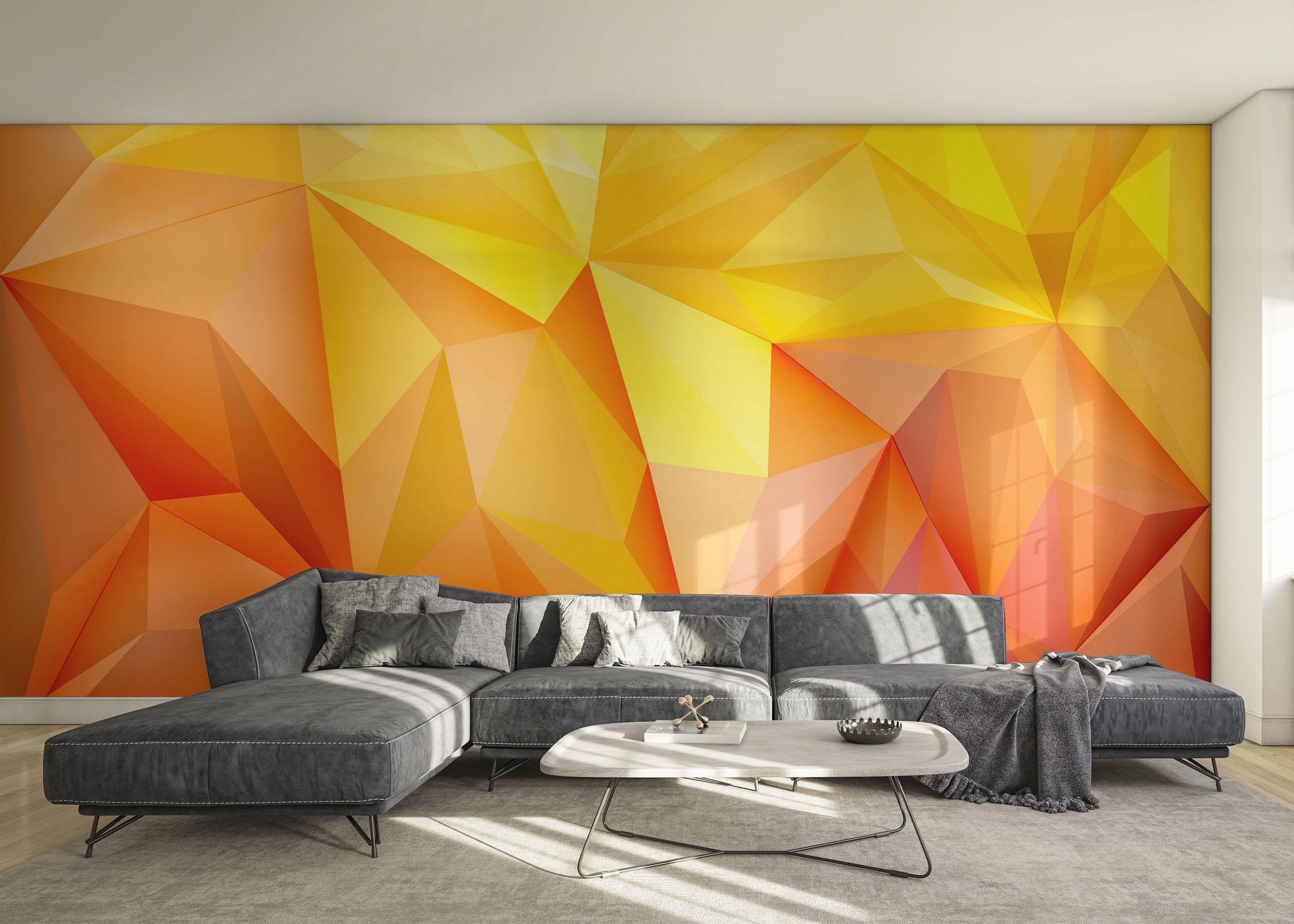 Fototapeta Yellow Orange Triangle mockup 0