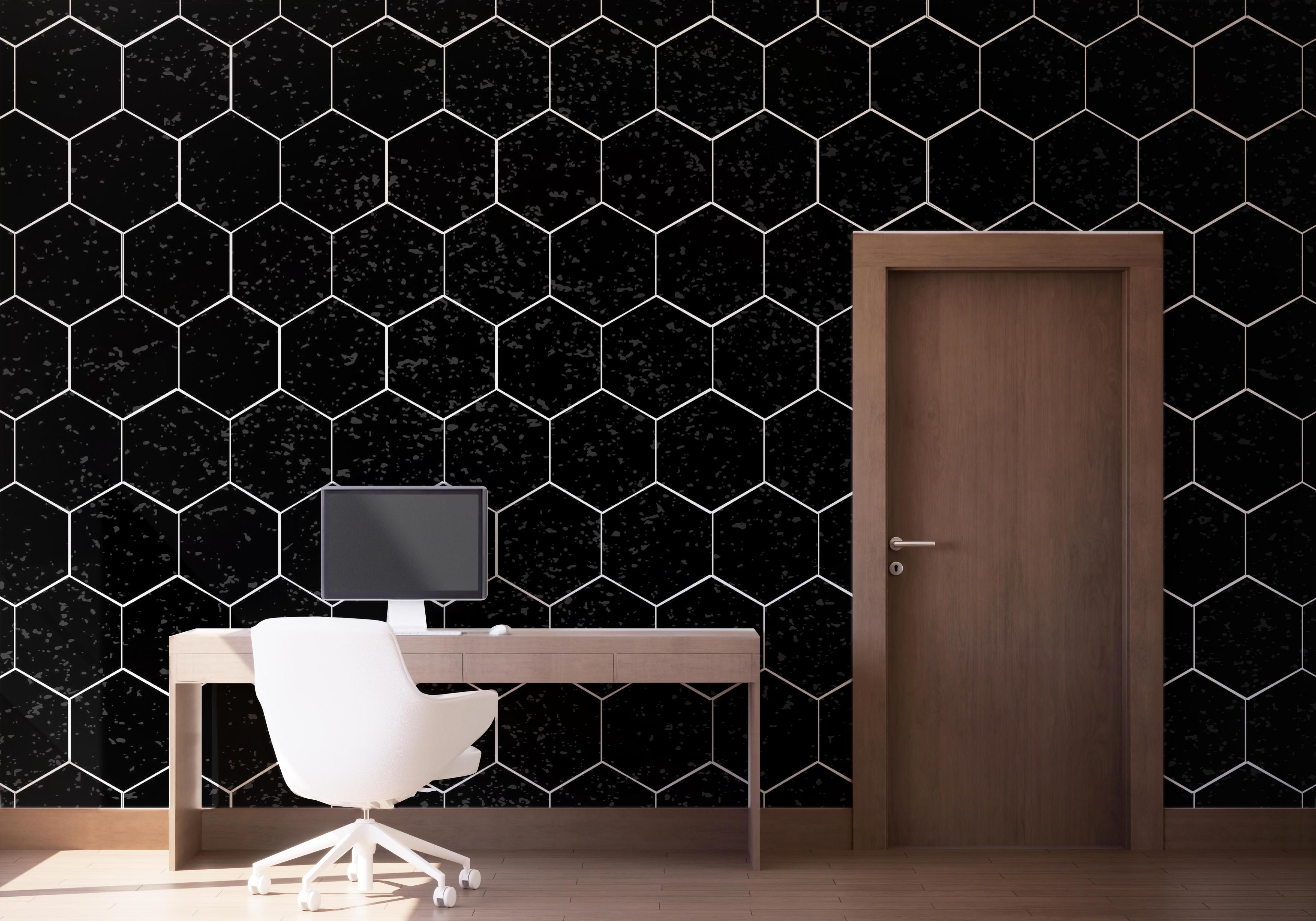 Fototapeta Black Hexagon Art mockup 1