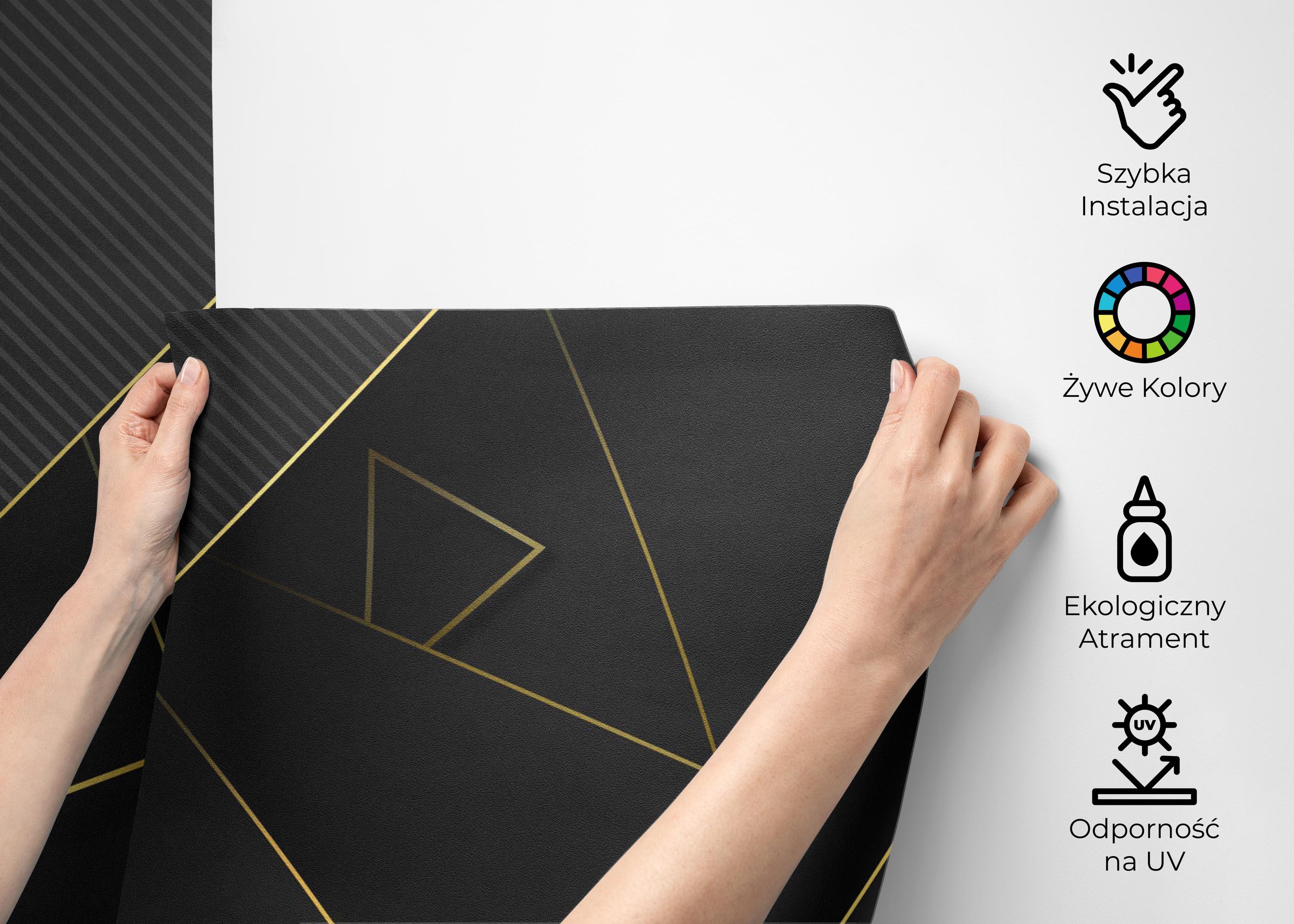 Fototapeta Grey Gold Triangle mockup 2