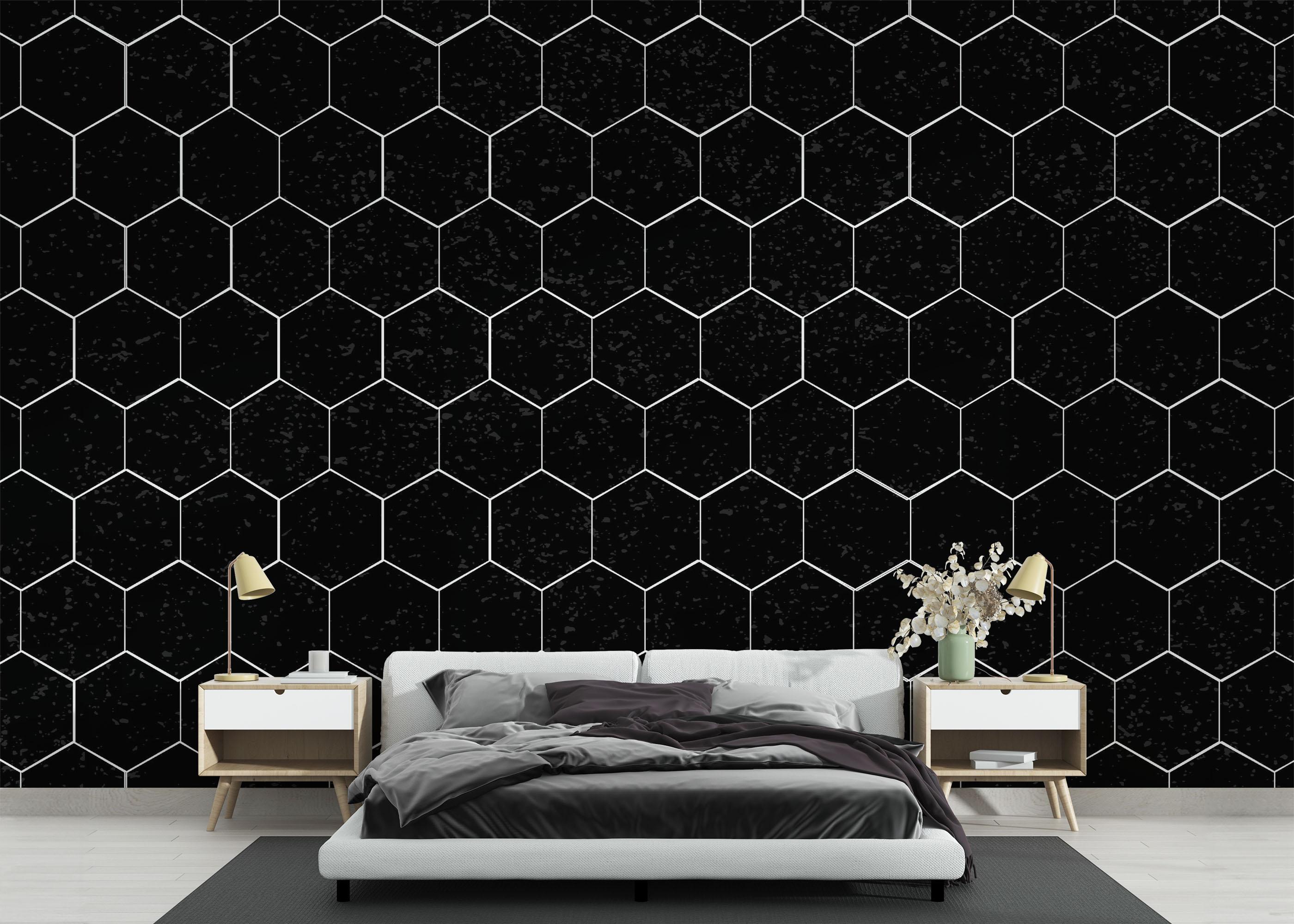 Fototapeta Black Hexagon Art mockup 3