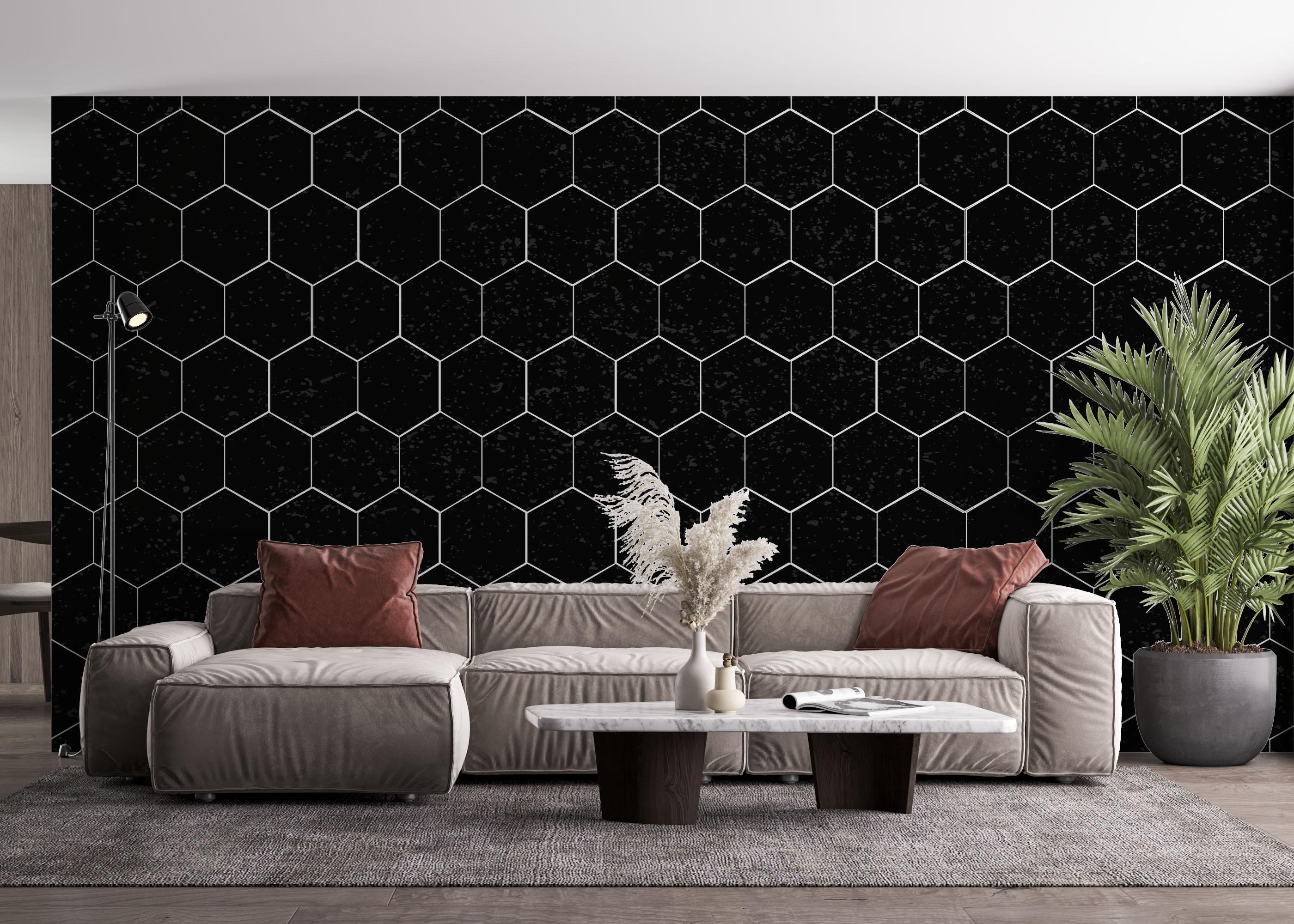 Fototapeta Black Hexagon Art mockup 4