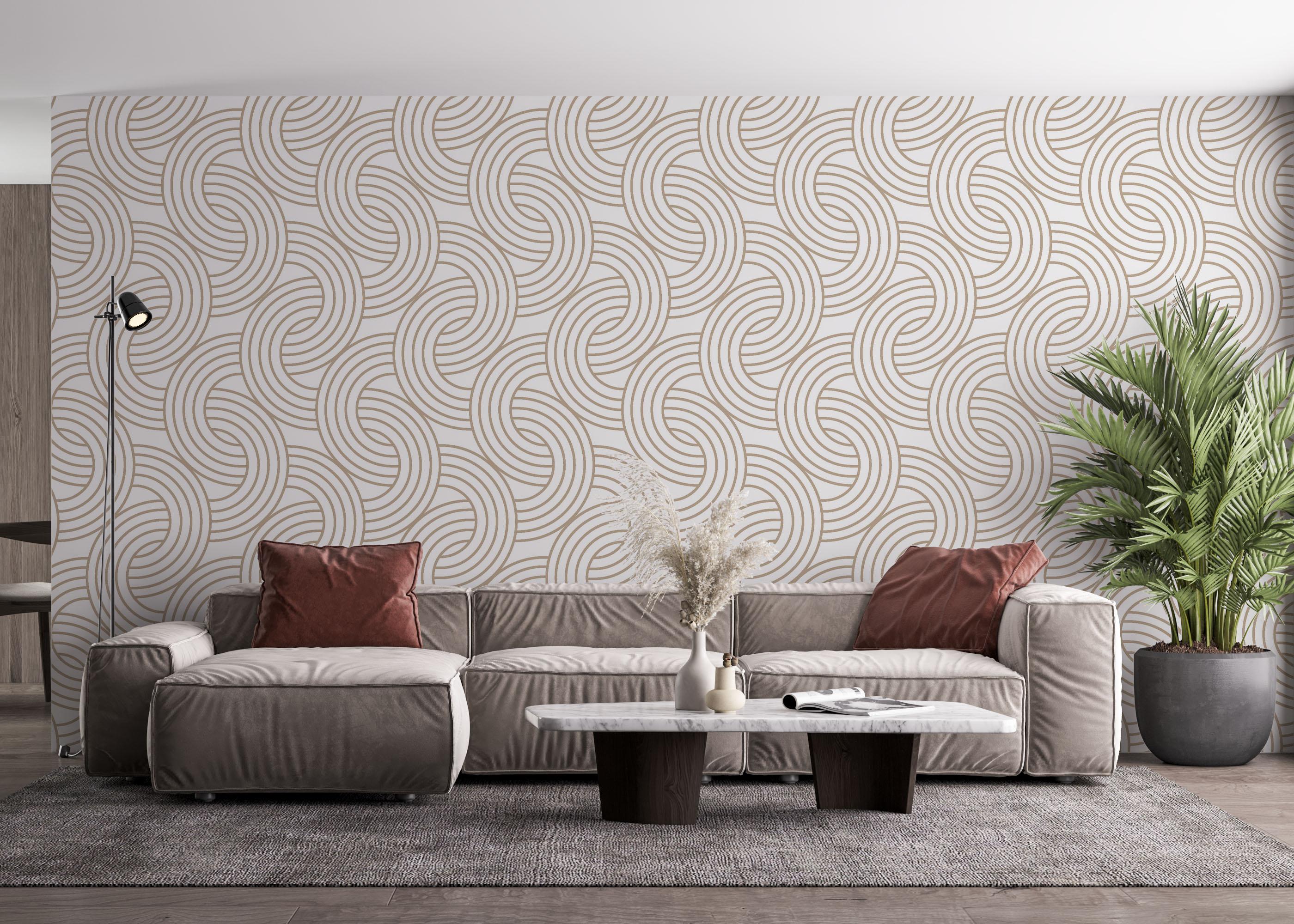 Fototapeta Cream Line Wave mockup 4