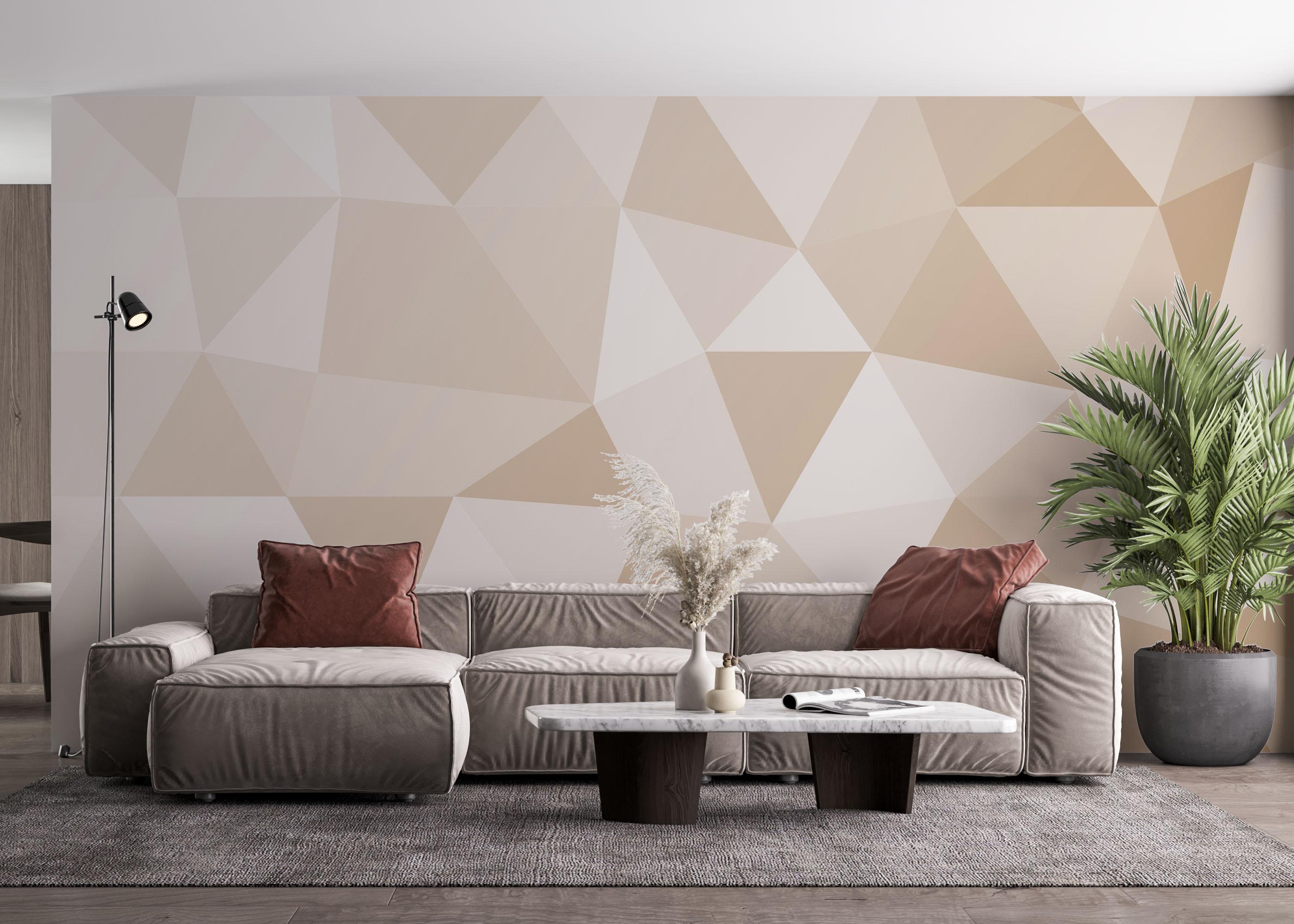 Fototapeta Cream Triangle Art mockup 4