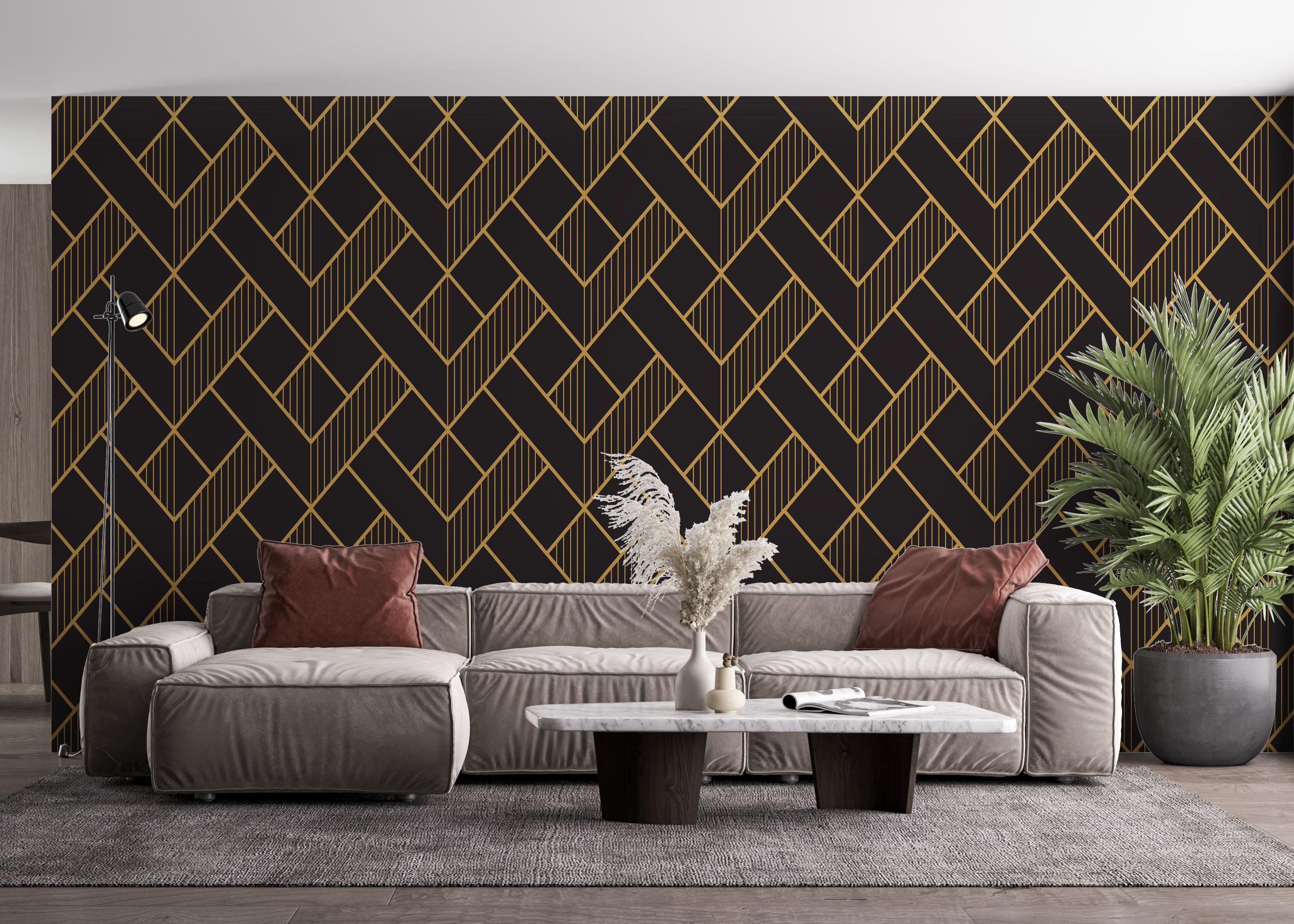 Fototapeta Gold Triangle Line mockup 4