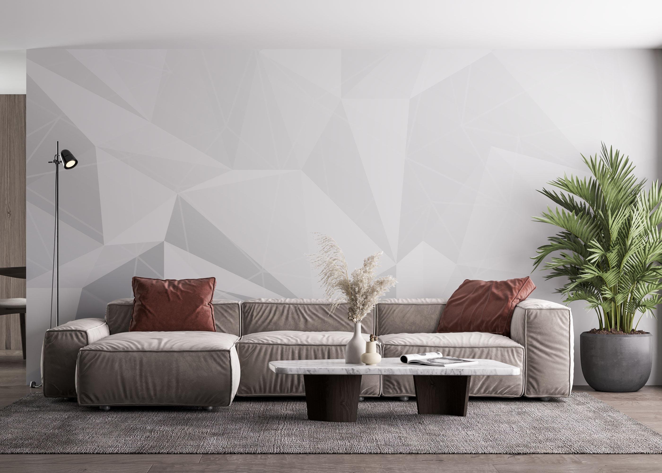 Fototapeta Grey Triangle Wall mockup 4
