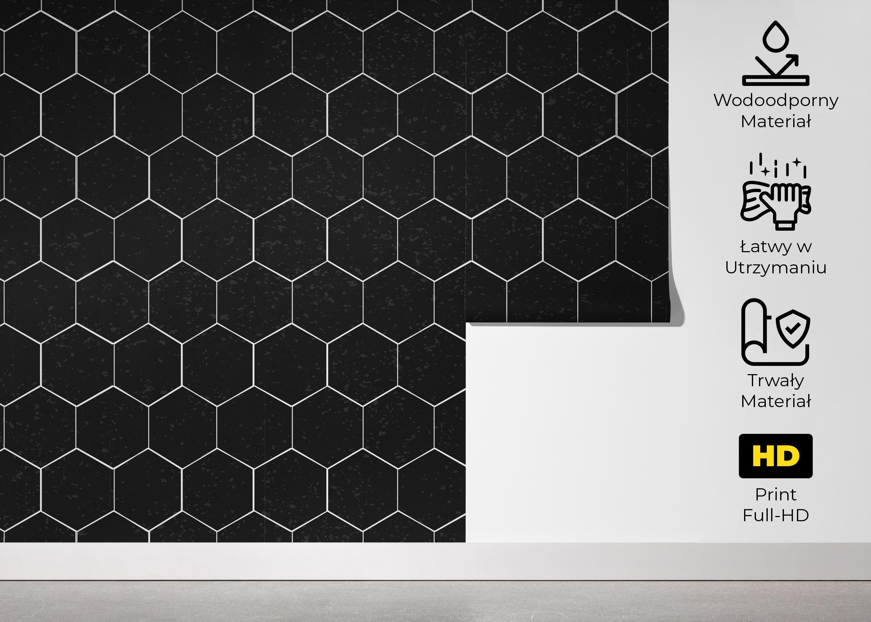 Fototapeta Black Hexagon Art mockup 5