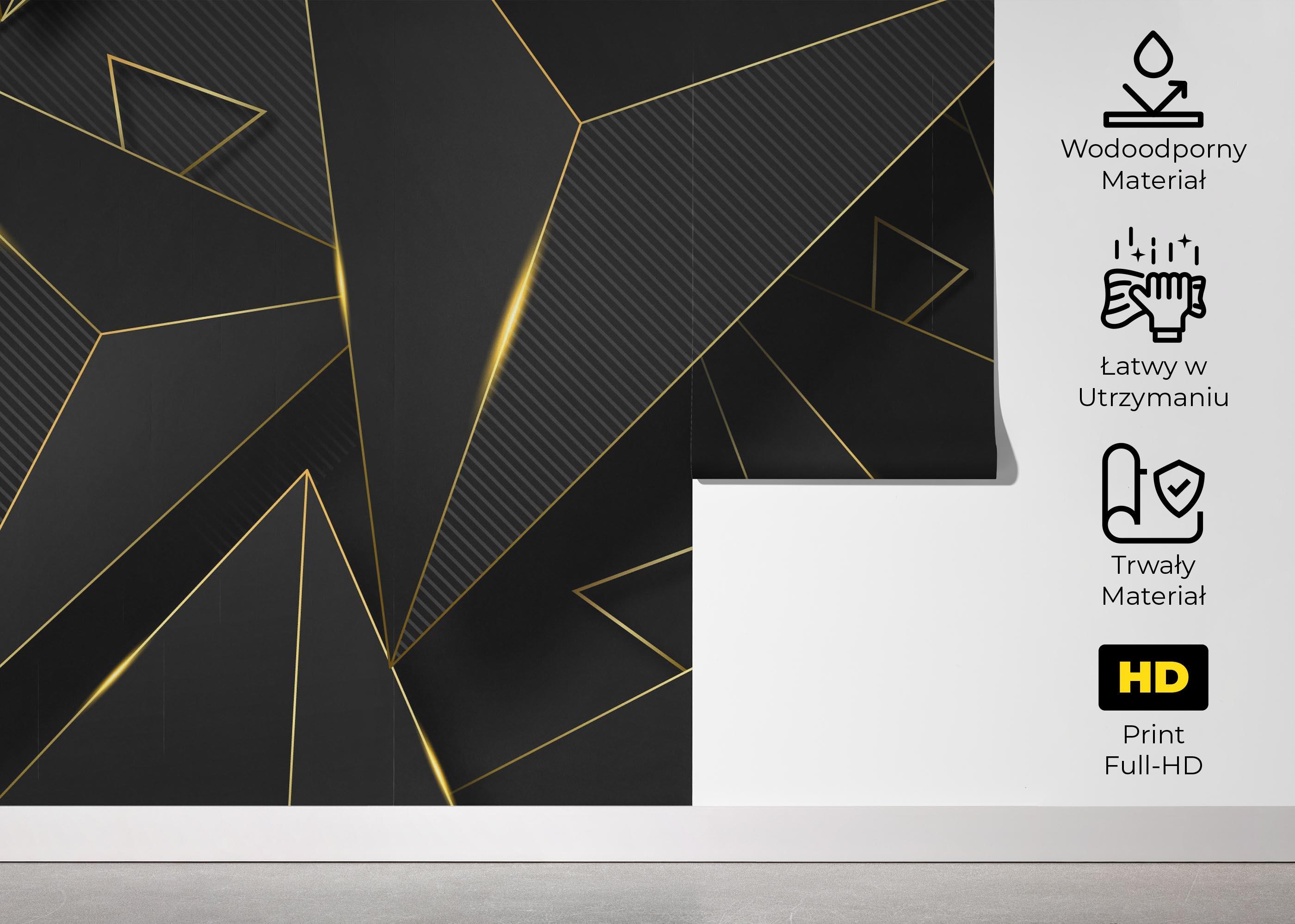 Fototapeta Grey Gold Triangle mockup 5
