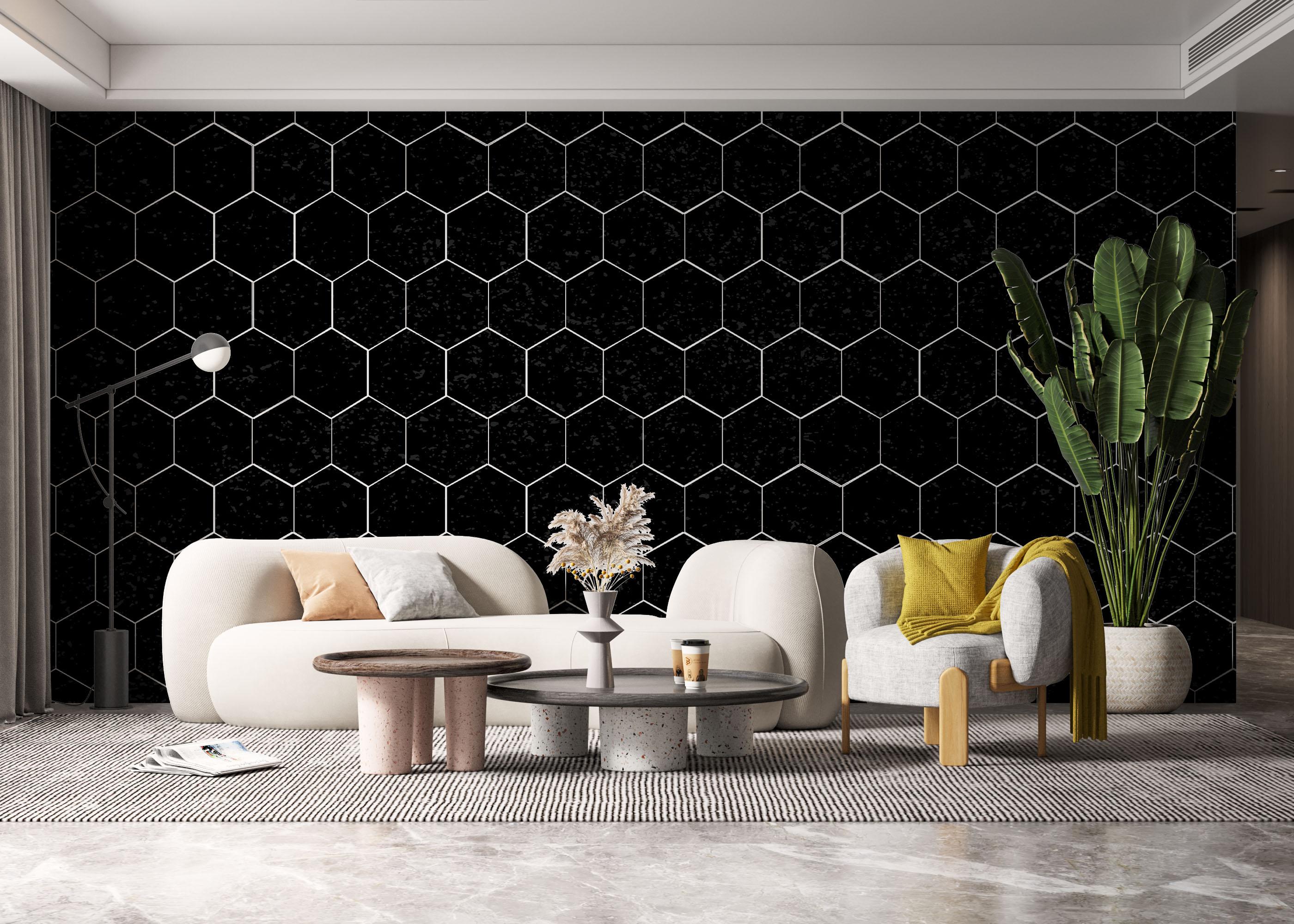 Fototapeta Black Hexagon Art mockup 6