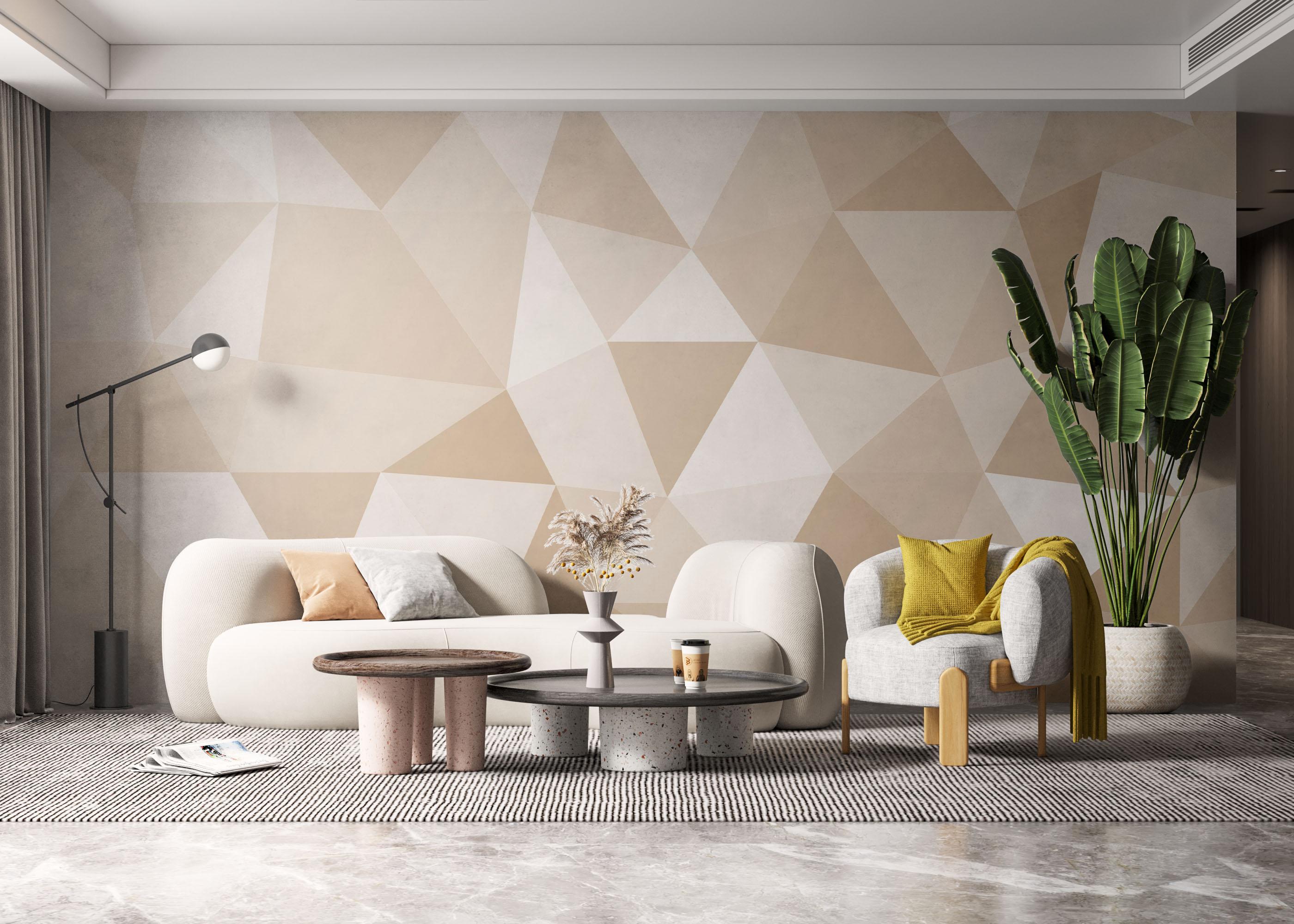 Fototapeta Cream Triangle Art mockup 6