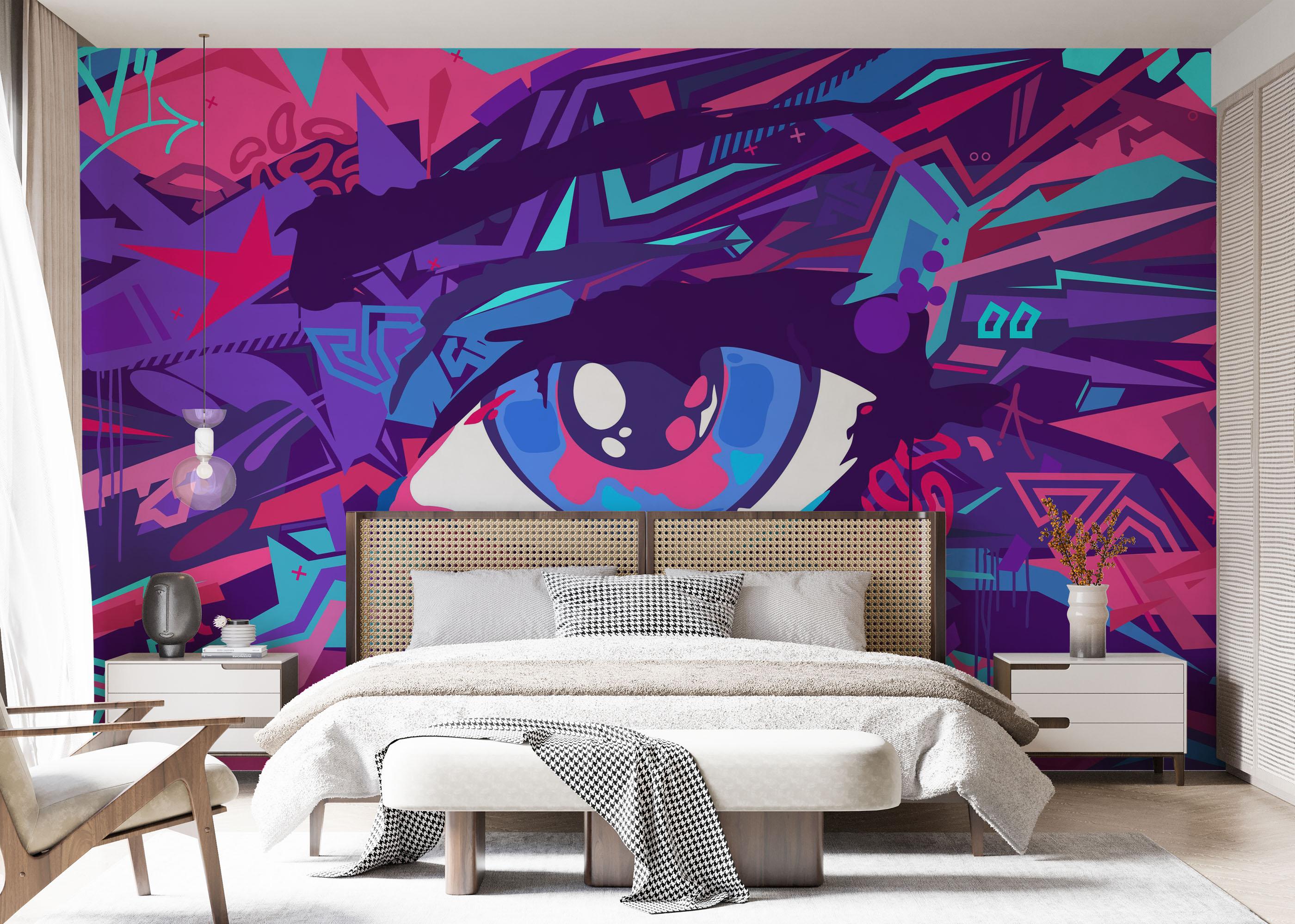 Fototapeta Blue Eyes Graffiti mockup 7